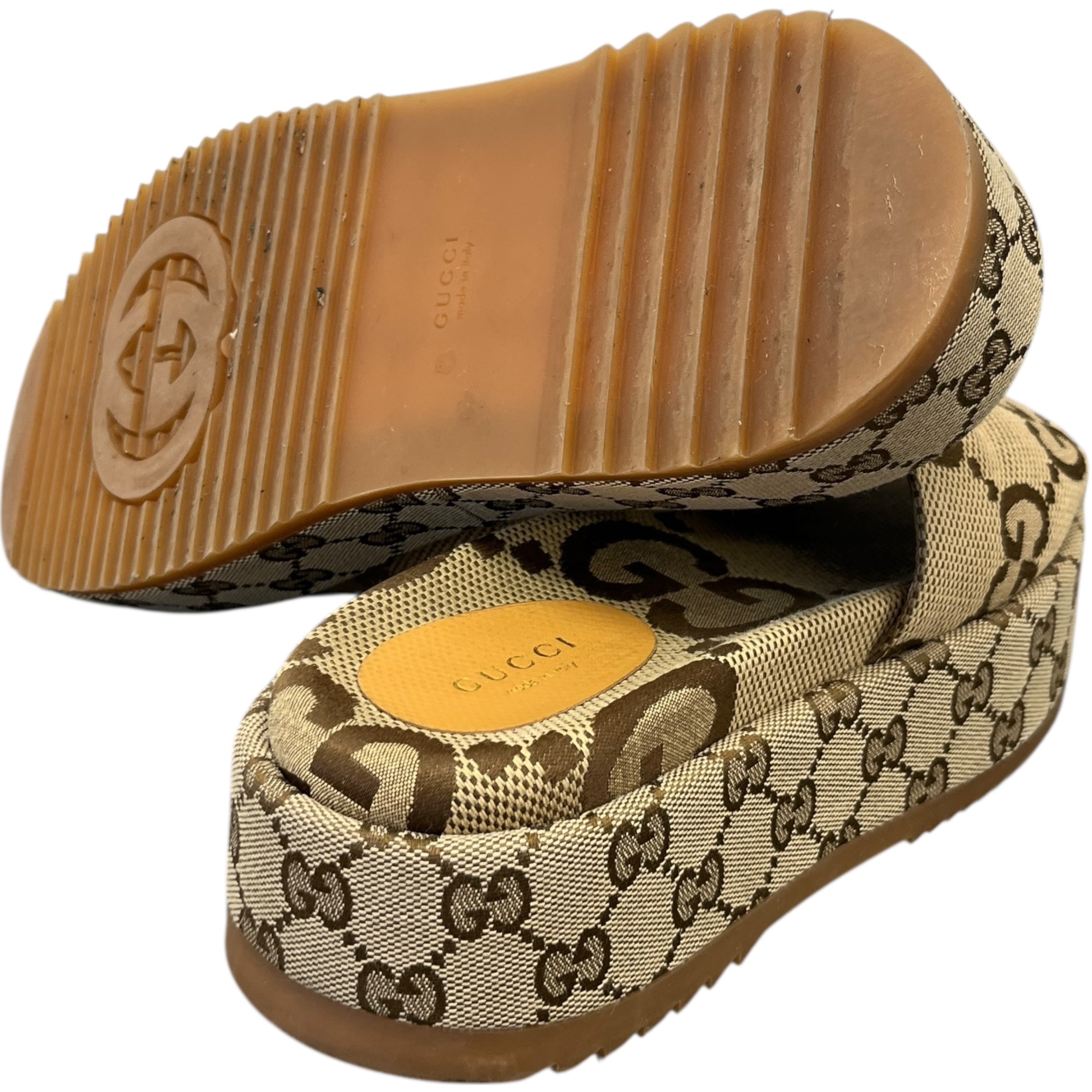 Women's Gg Supreme Platform Slides Beige Size EU 38 / UK 5