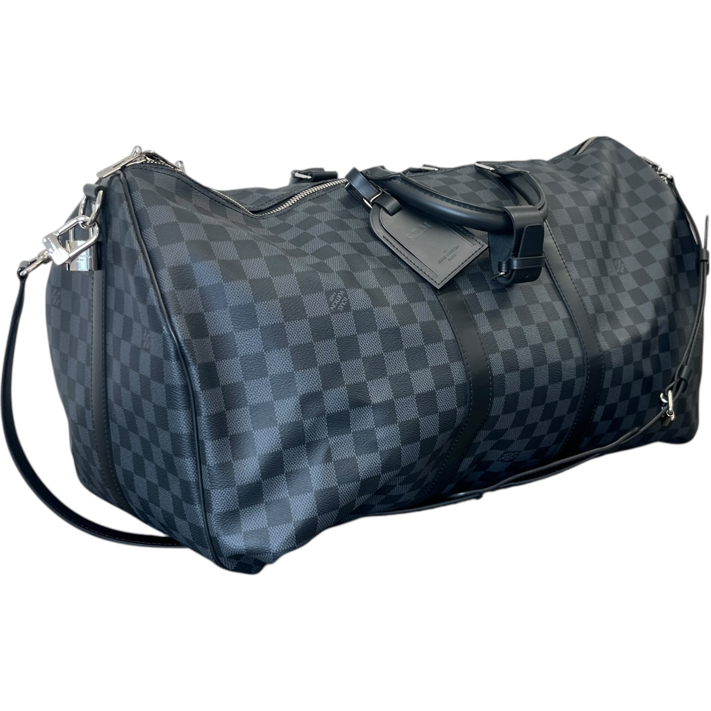 Men's Damier Graphite Keepall Bandoulière 55 Bag Charcoal