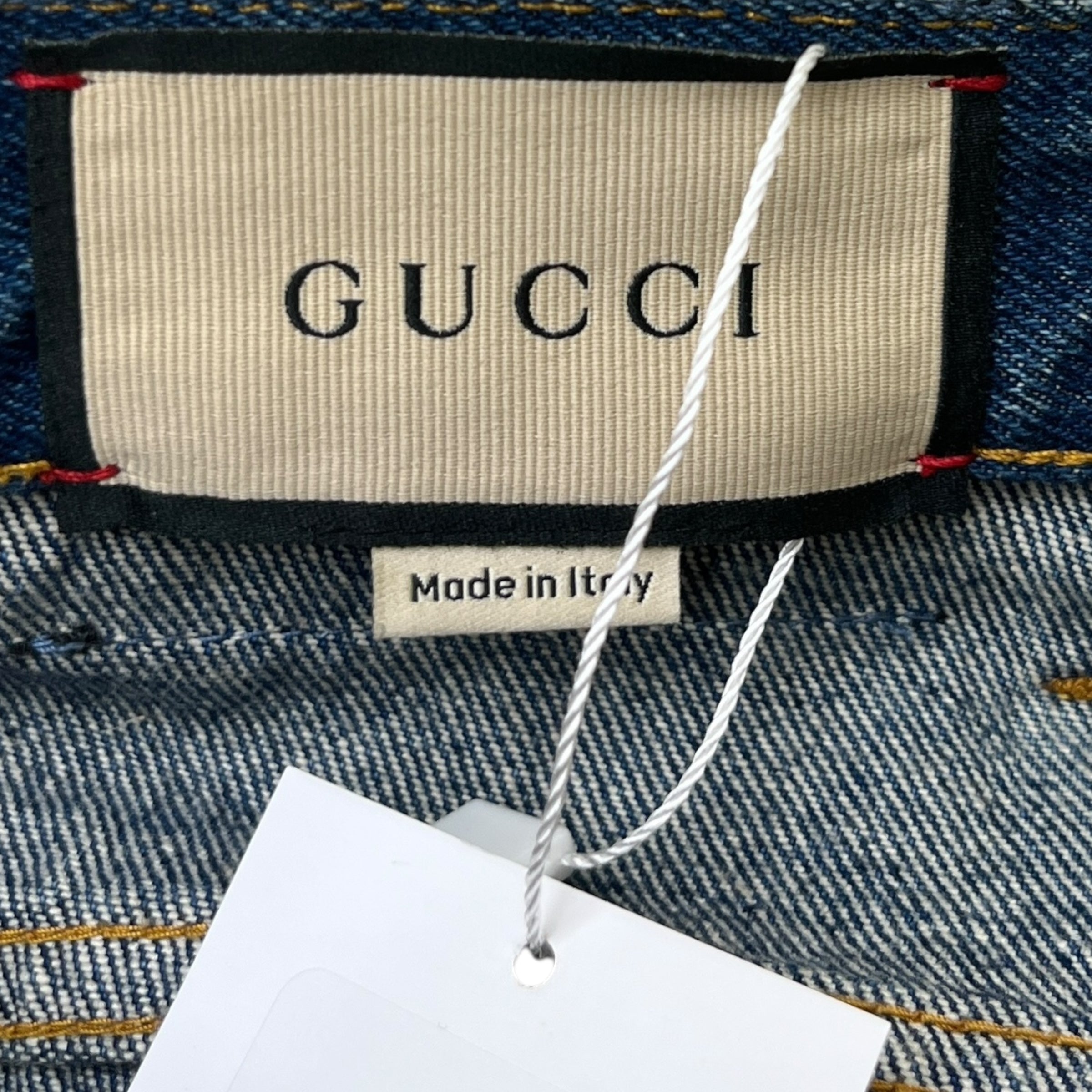 Men's Plaque Logo Jeans Blue Size Waist 32"