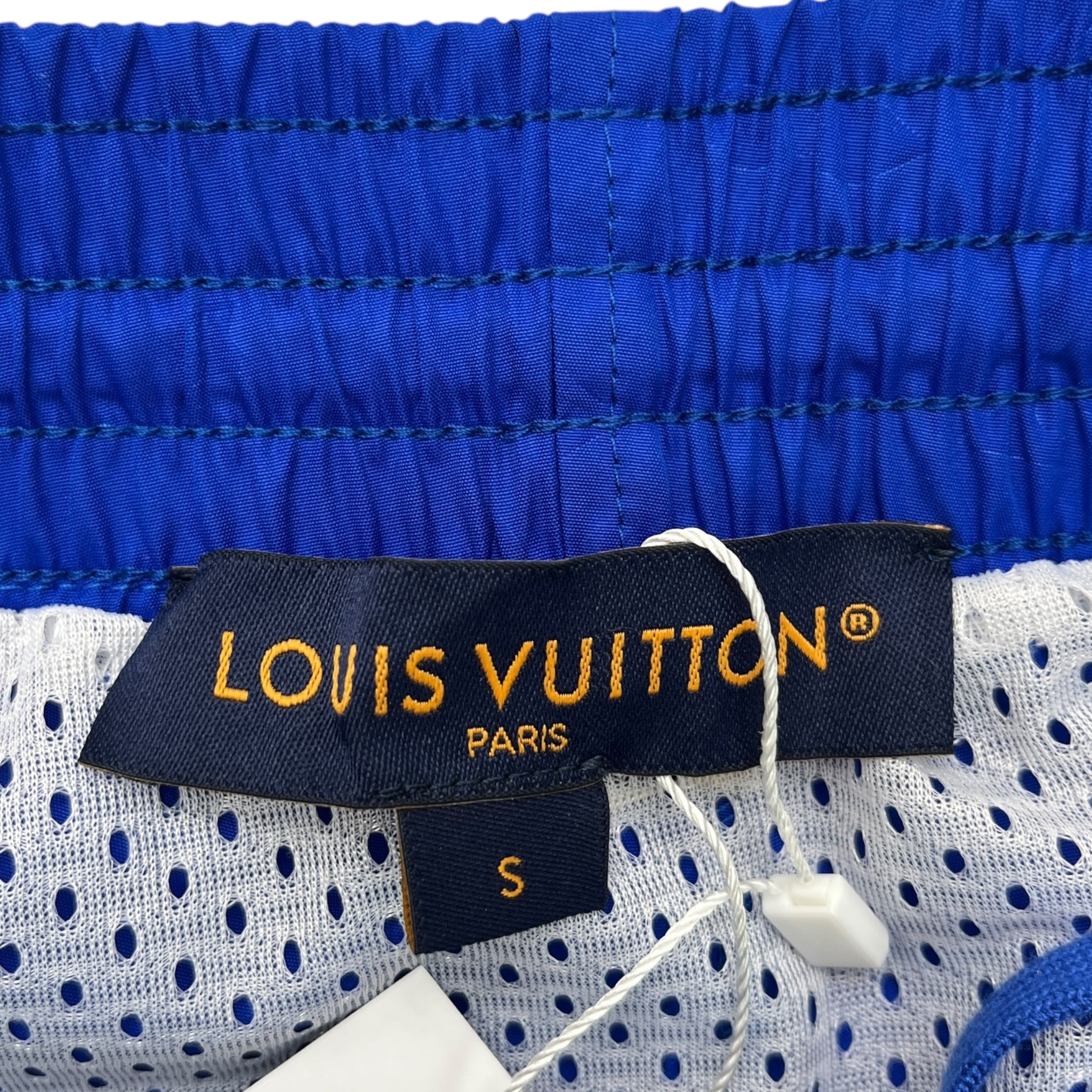 Men's Monogram Logo Swim Shorts Blue Size S