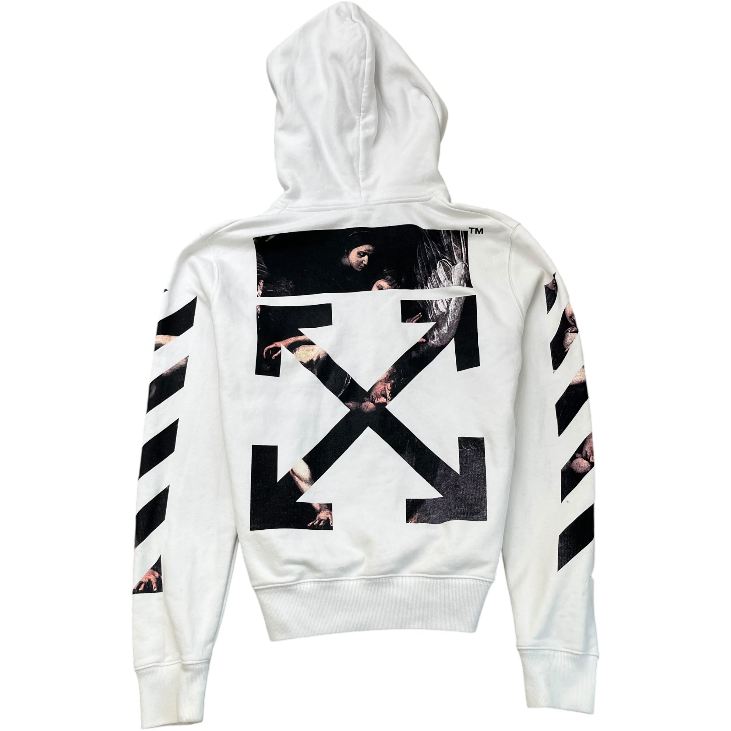 Men's Arrow Logo Hoodie White Size M