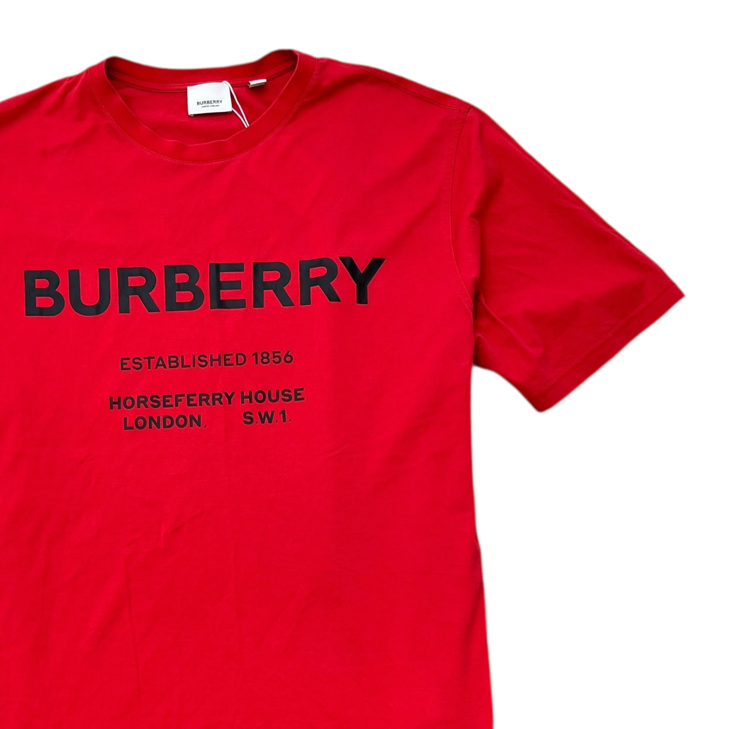 Men's Horseferry Logo Print T-Shirt Red Size L