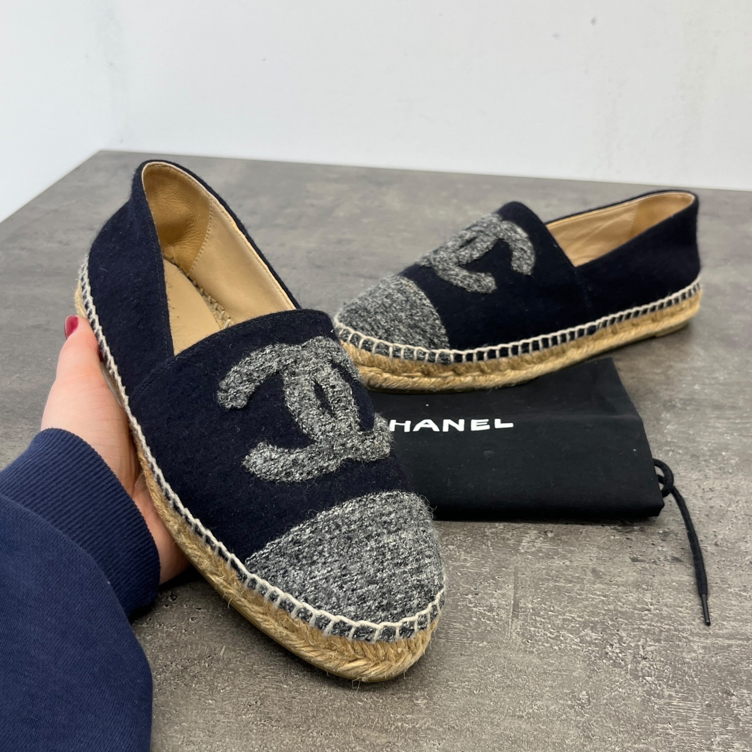 Women's Cc Tweed Espadrilles Navy Size EU 37 / UK 4