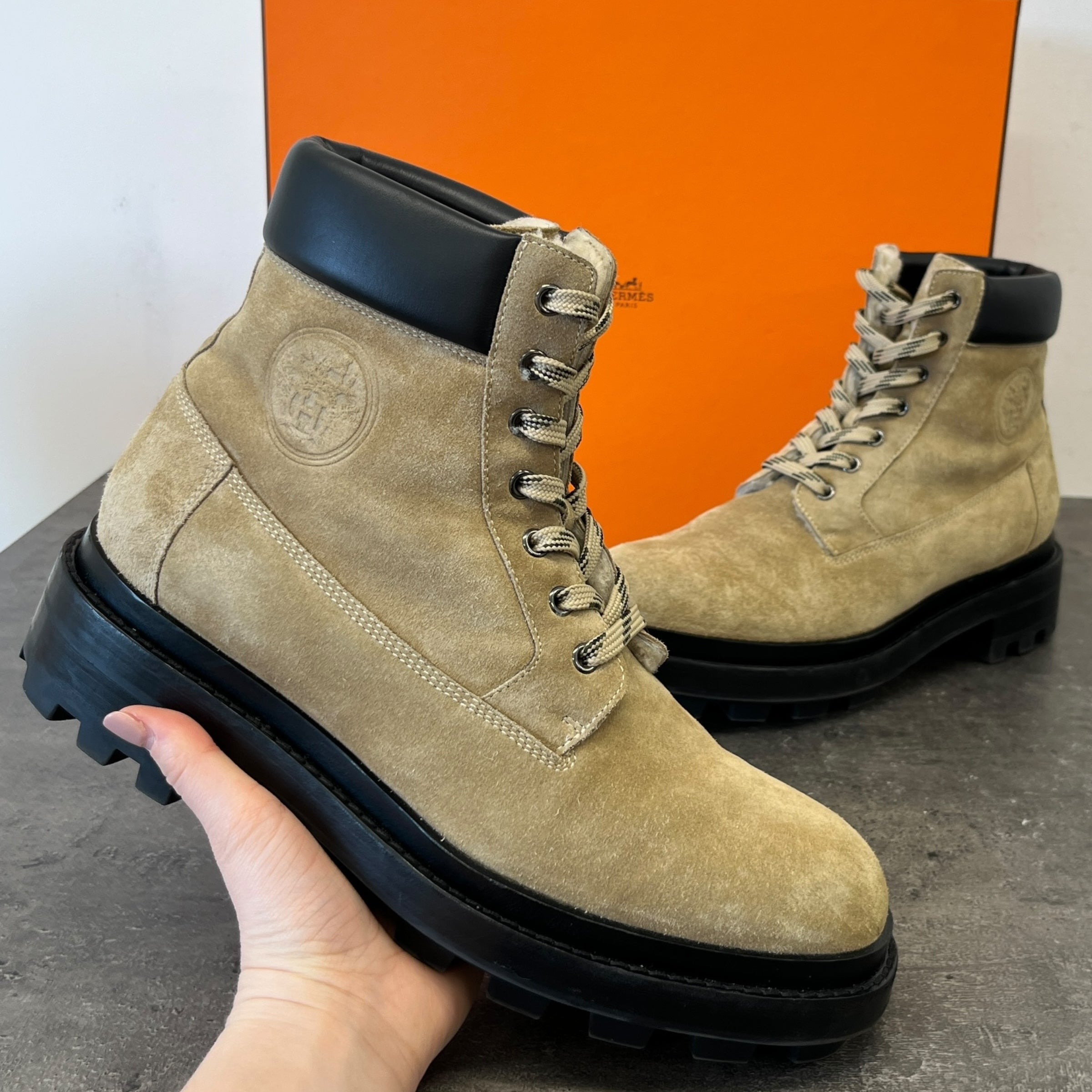 Men's Fair Ankle Boots Beige Size EU 42.5 / UK 8.5