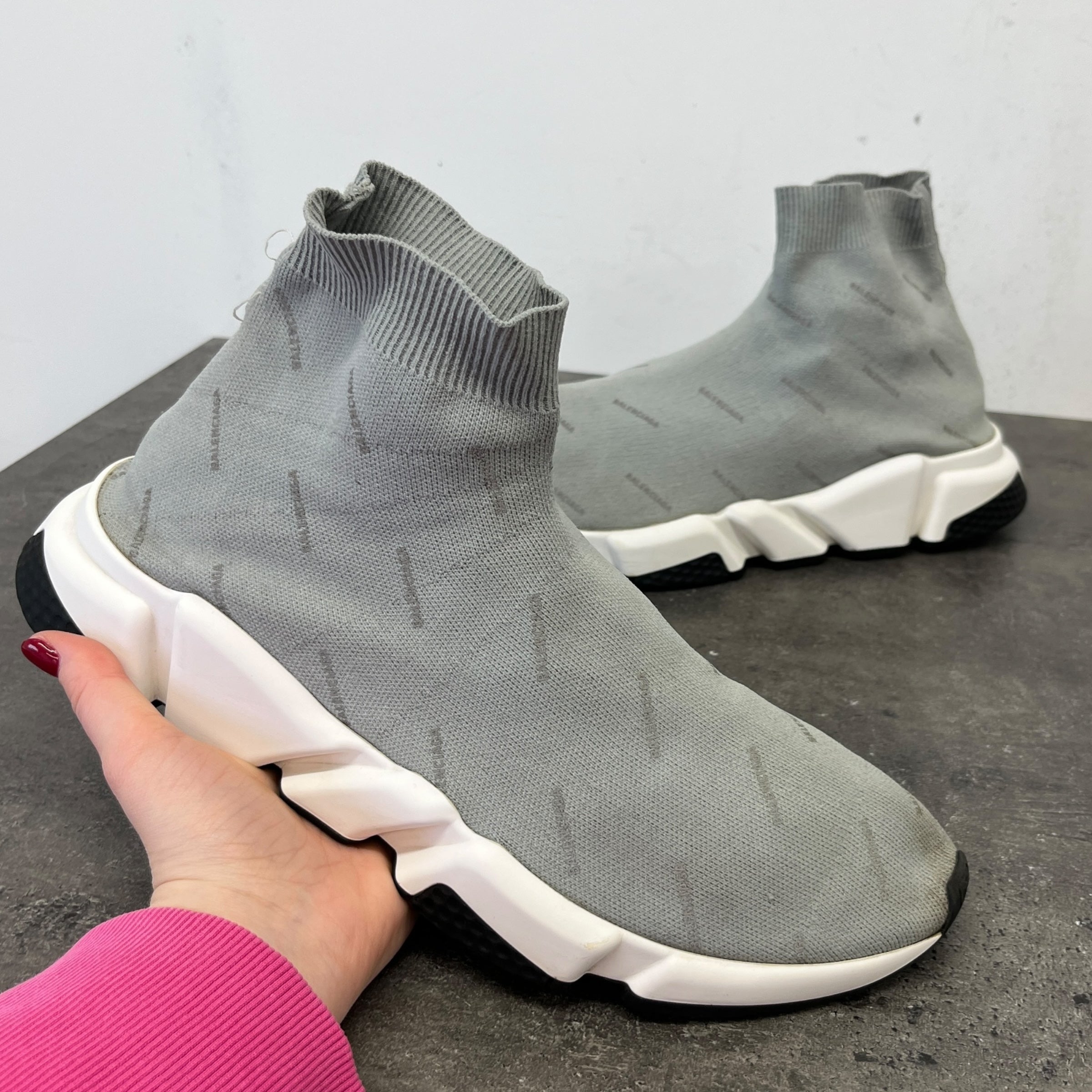 Men's Speed Sock High Trainers Grey Size EU 43 / UK 9