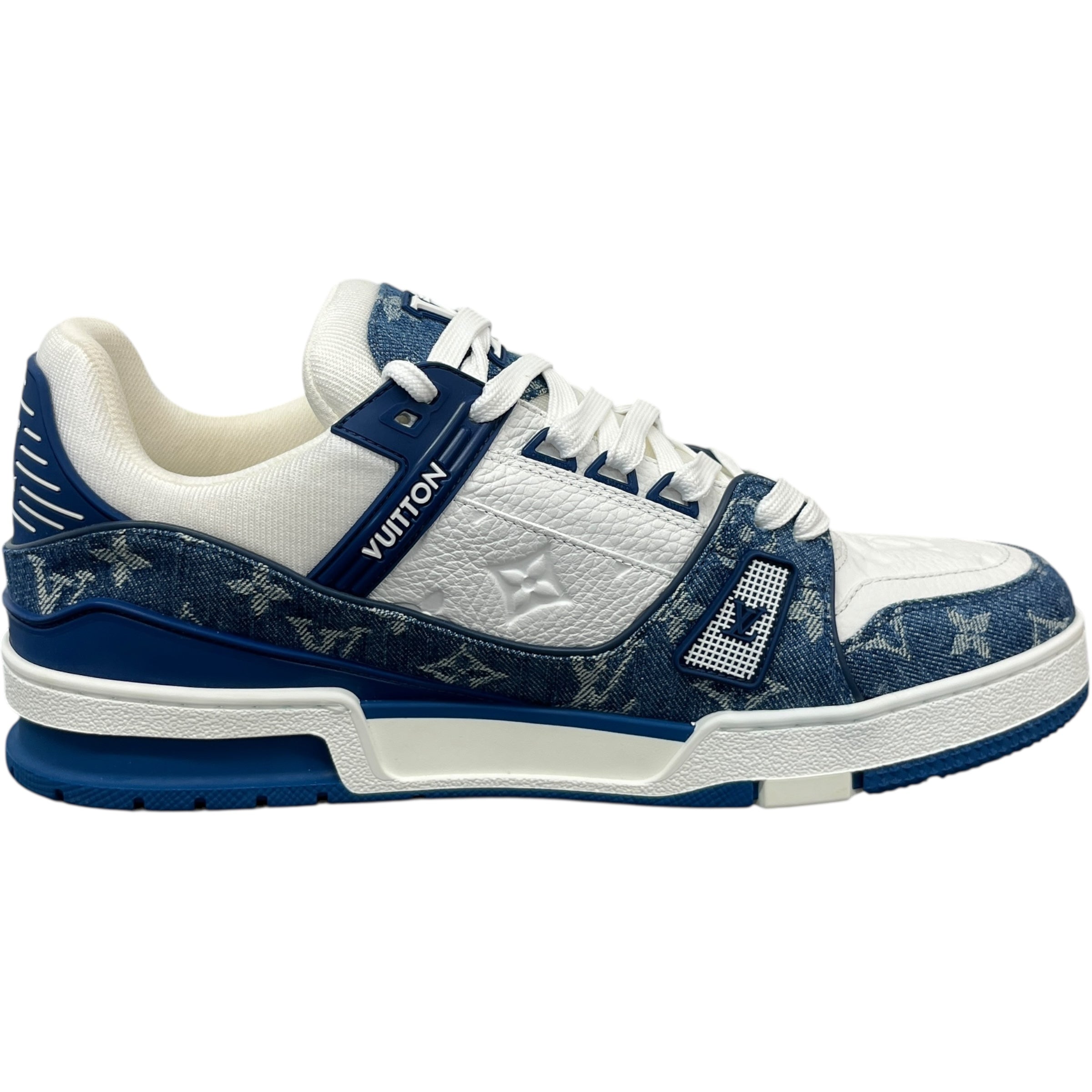 Men's Lv Denim Low Trainers Blue Size EU 43.5 / UK 9.5