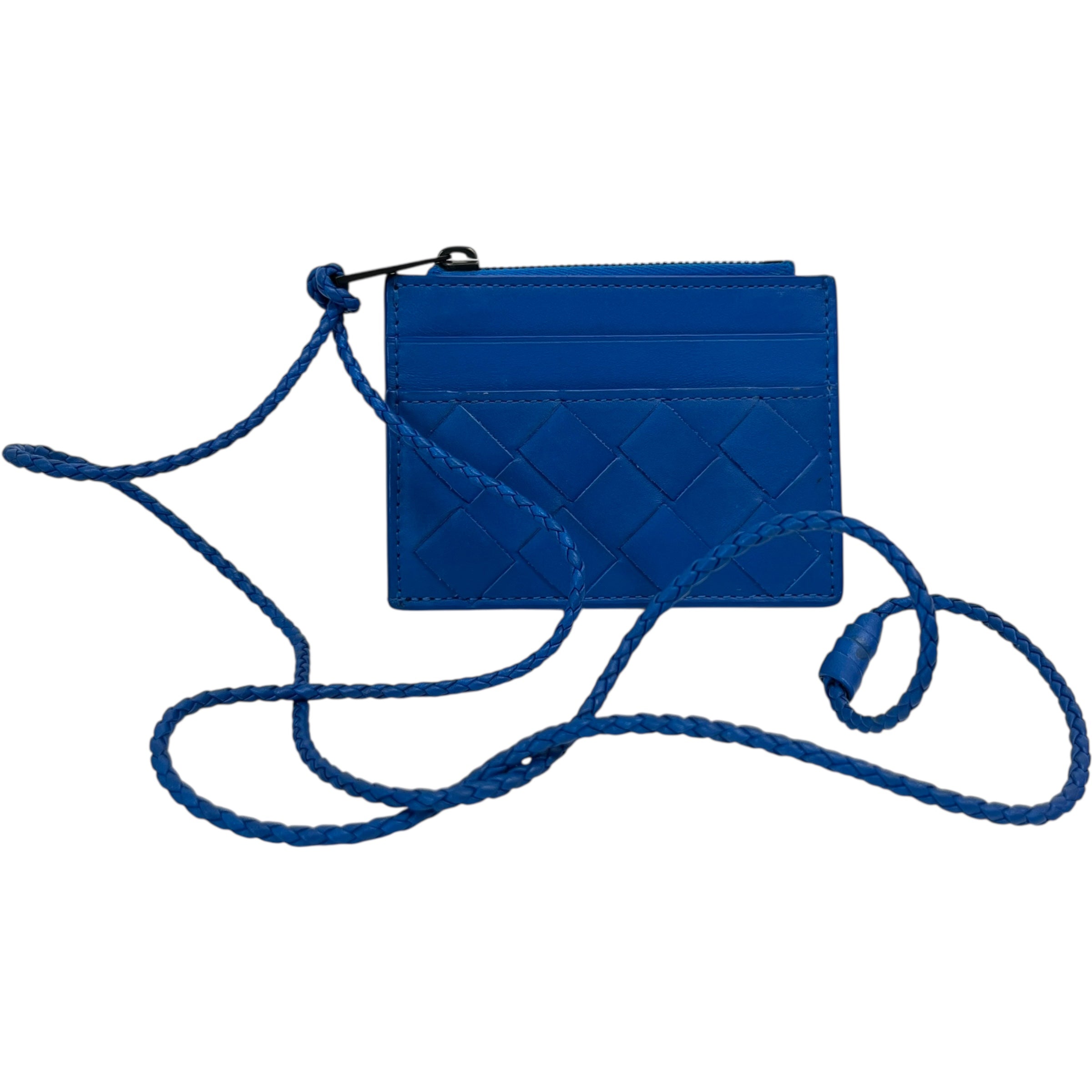 Women's Lanyard Woven Card Holder Blue