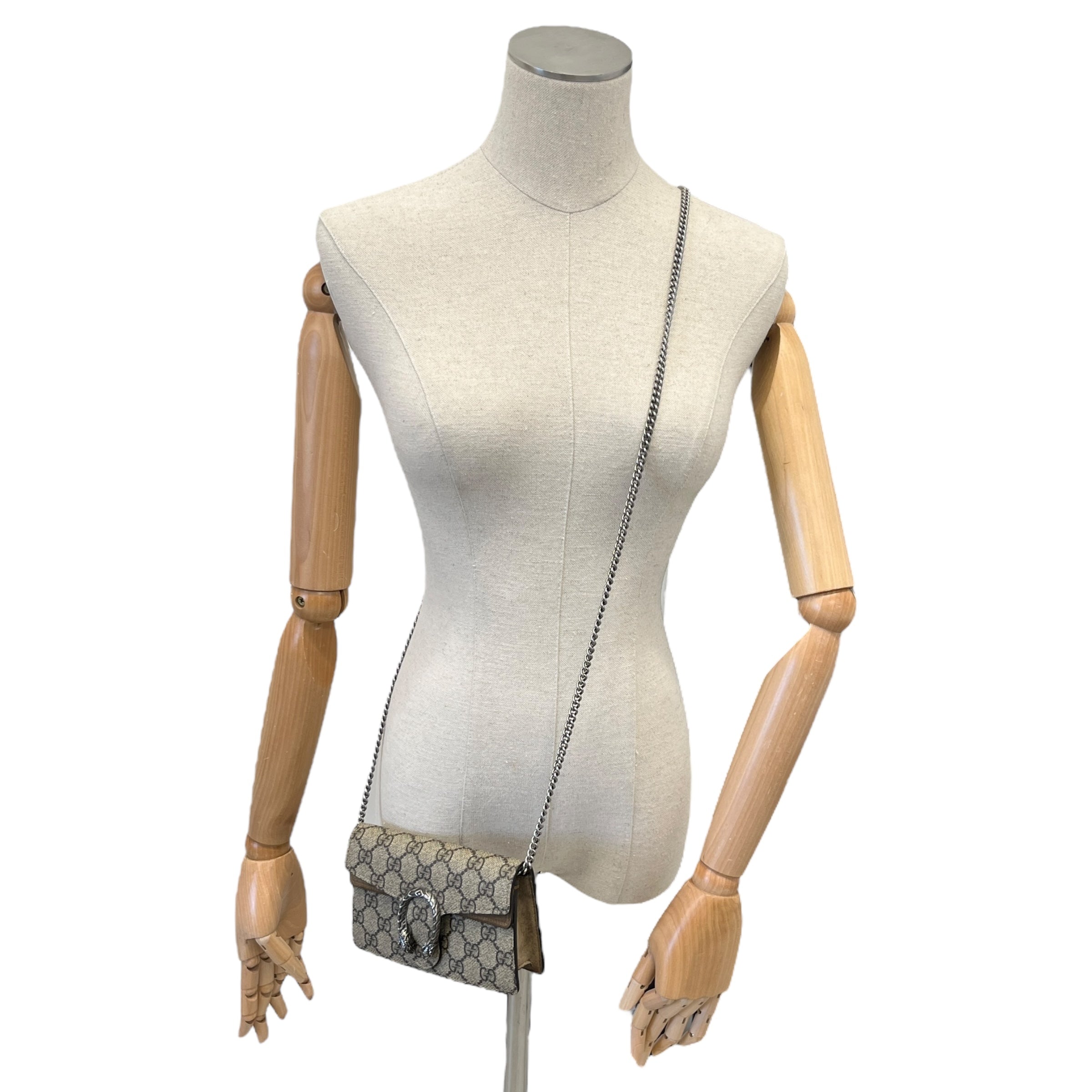 Women's Dionysus Gg Supreme Super Mini Handbag Beige