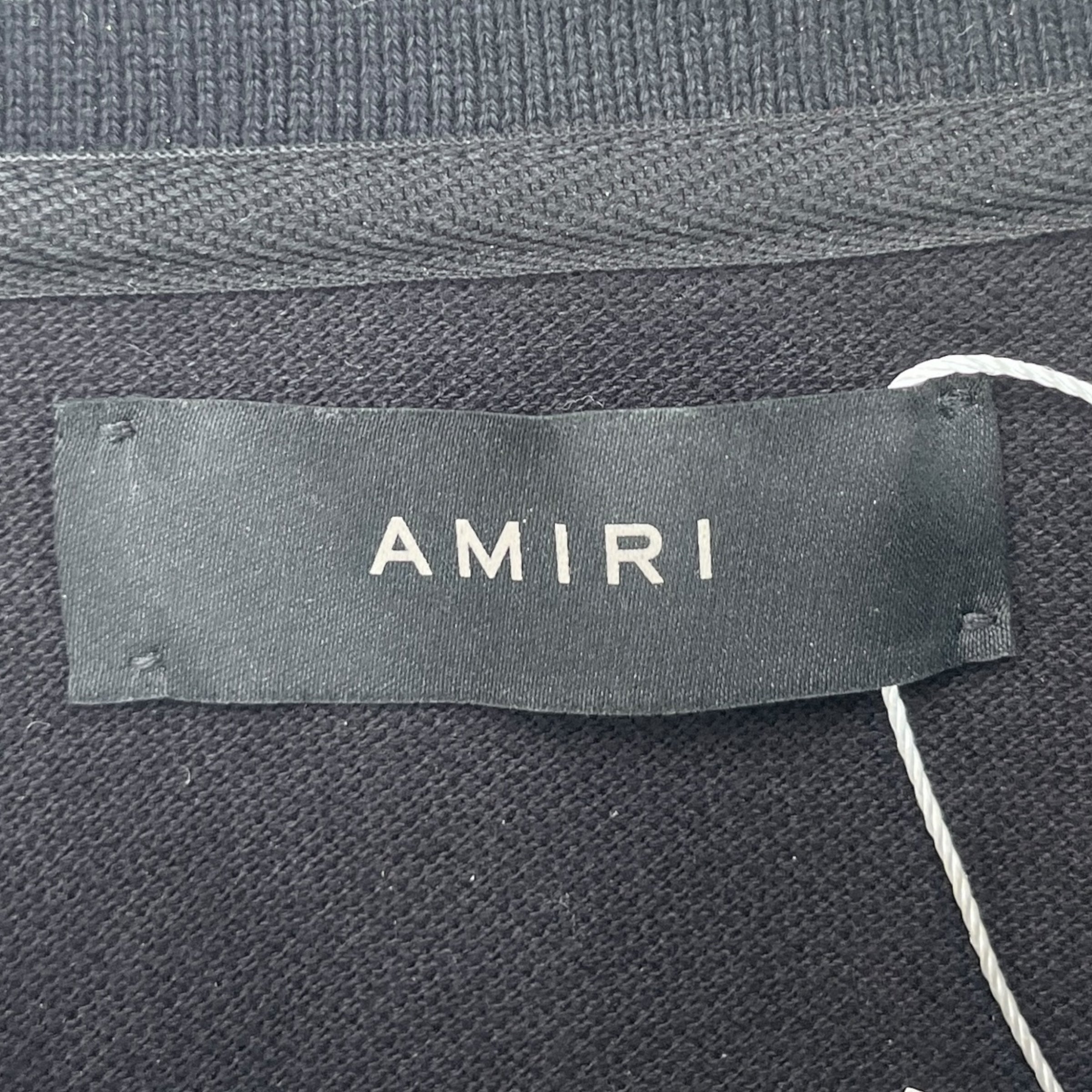 Men's Embroidered Logo Polo Shirt Black Size M