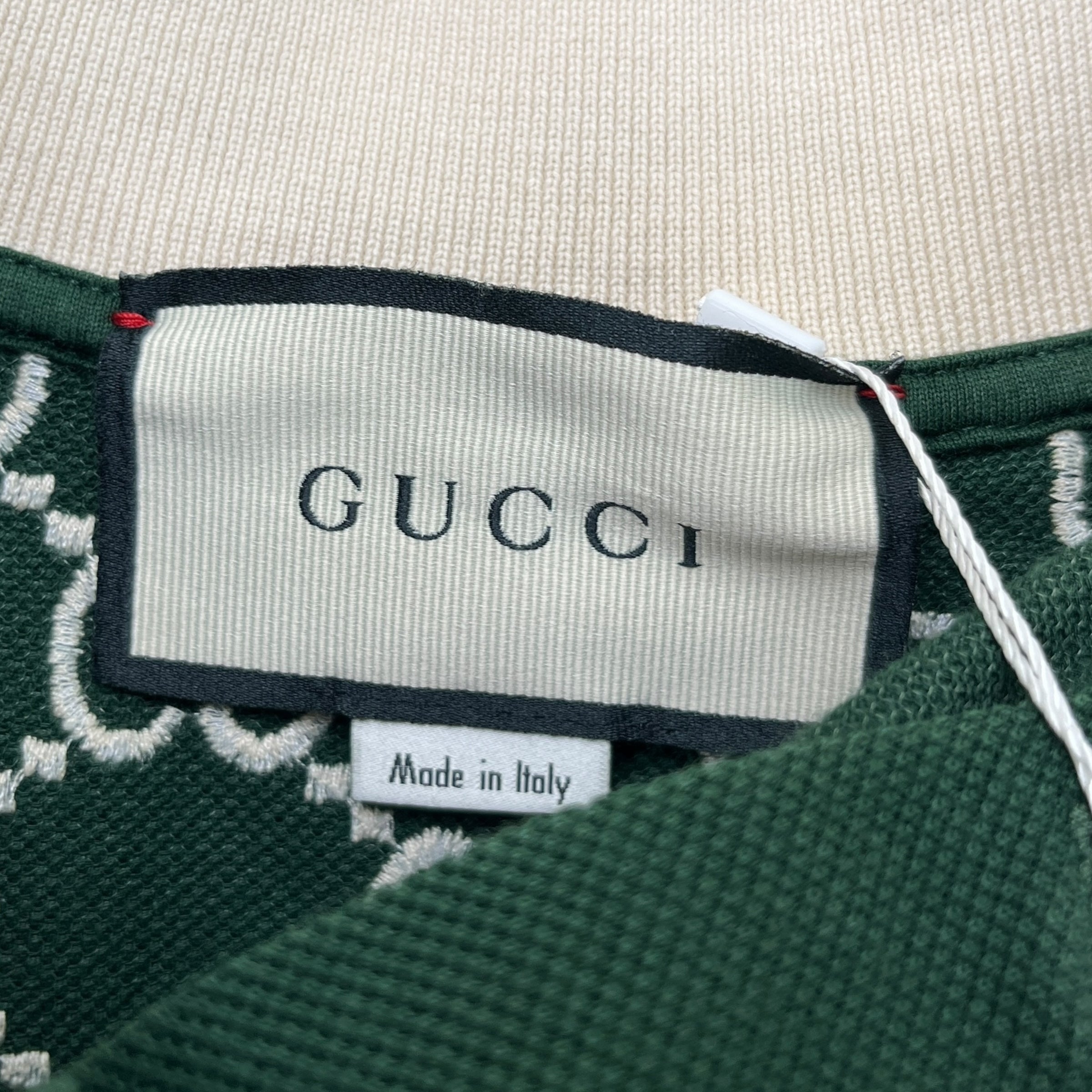 Men's Gg Monogram Polo Shirt Green Size L