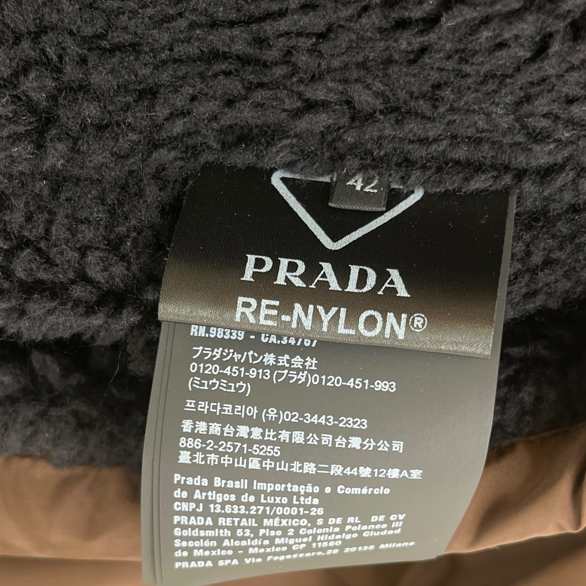 Women's Fleece Lined Re-Nylon Blouson Jacket Brown Size IT 42 / UK 10