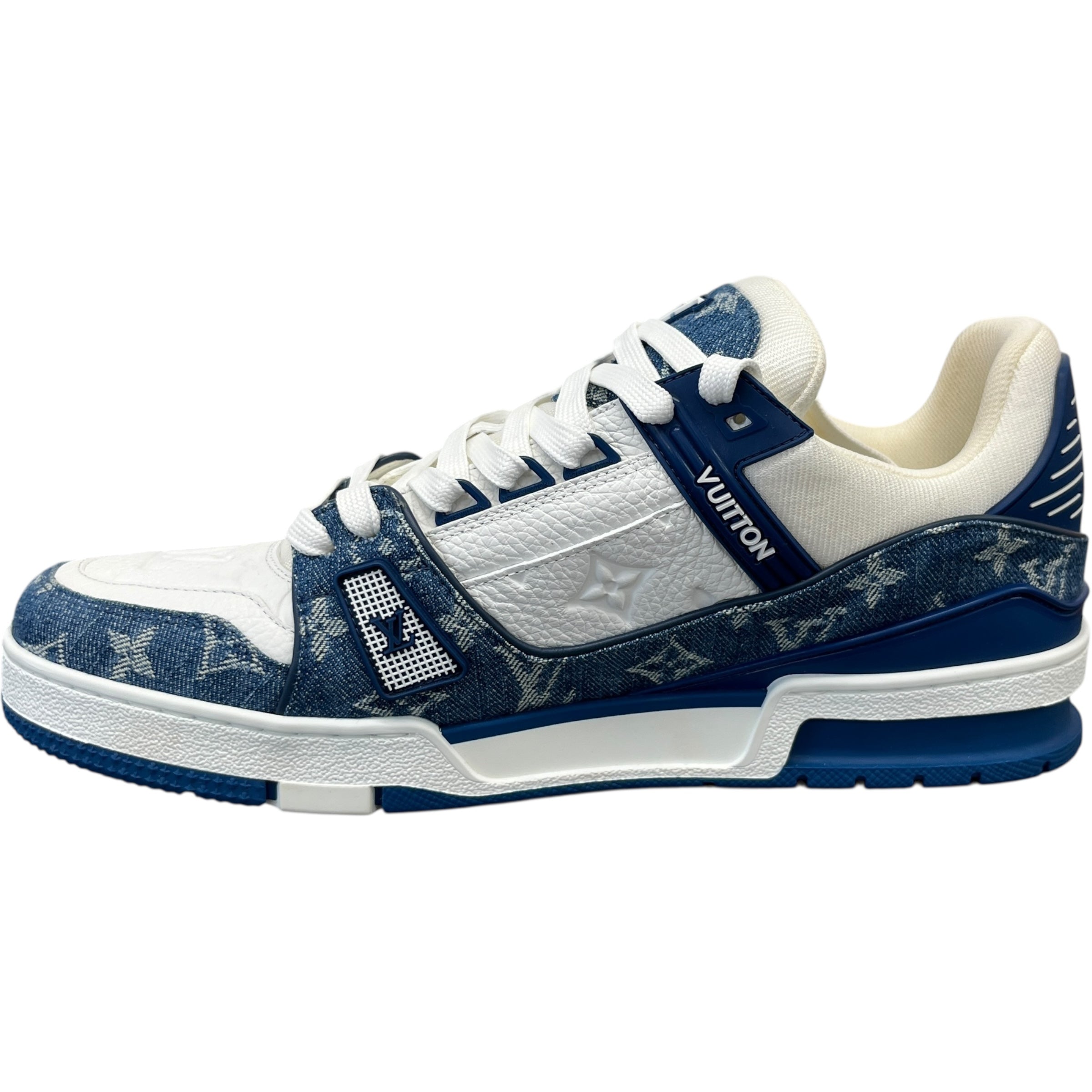 Men's Lv Denim Low Trainers Blue Size EU 43.5 / UK 9.5