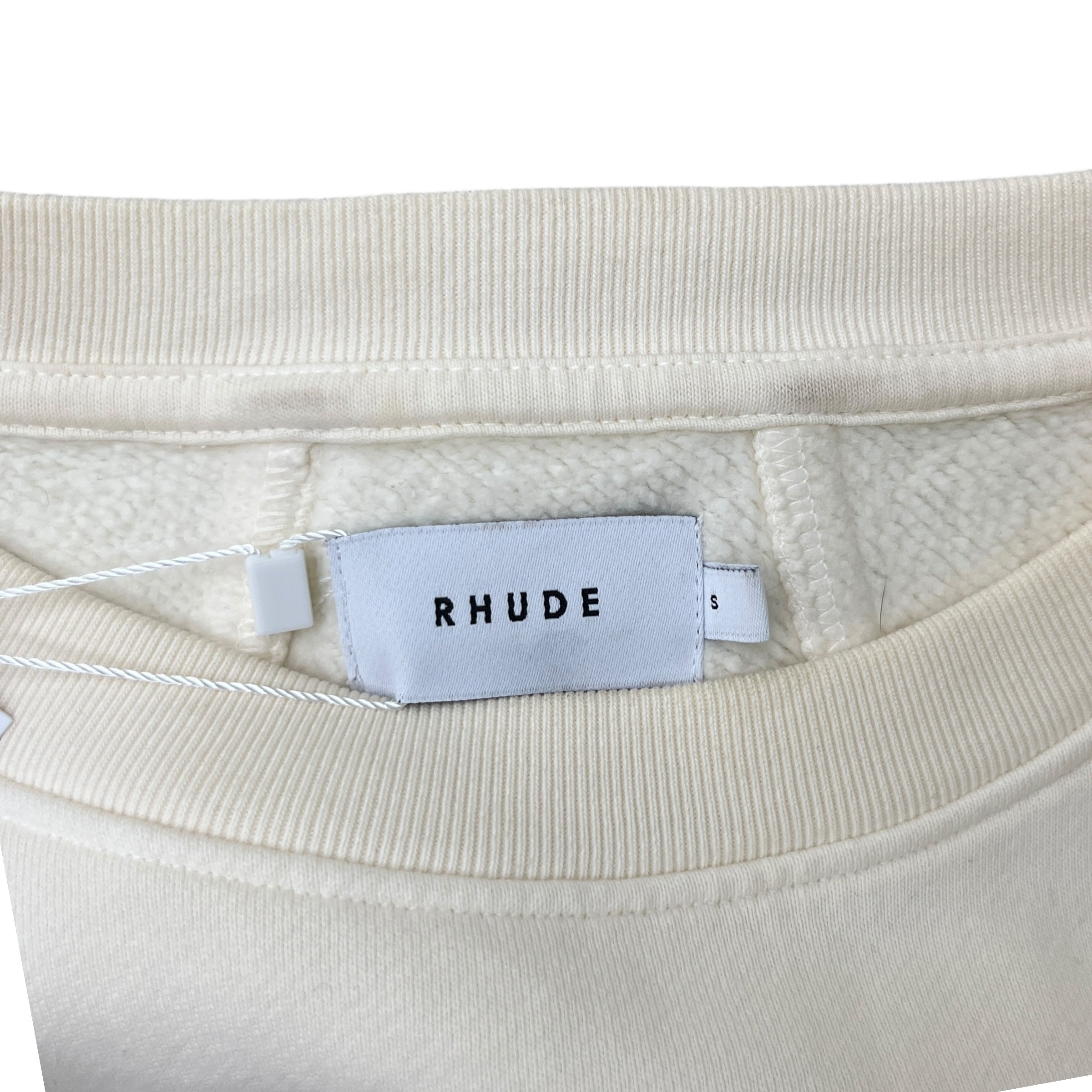 Men's Embroidered Logo Sweatshirt Cream Size S