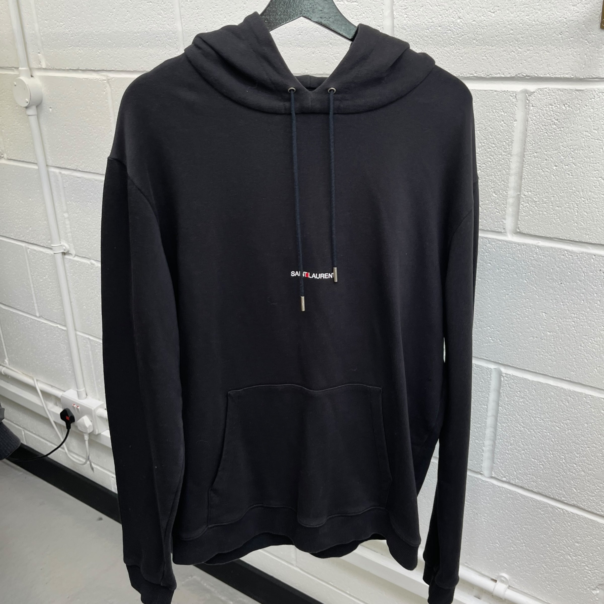 Men's Logo Print Hoodie Black Size XXL