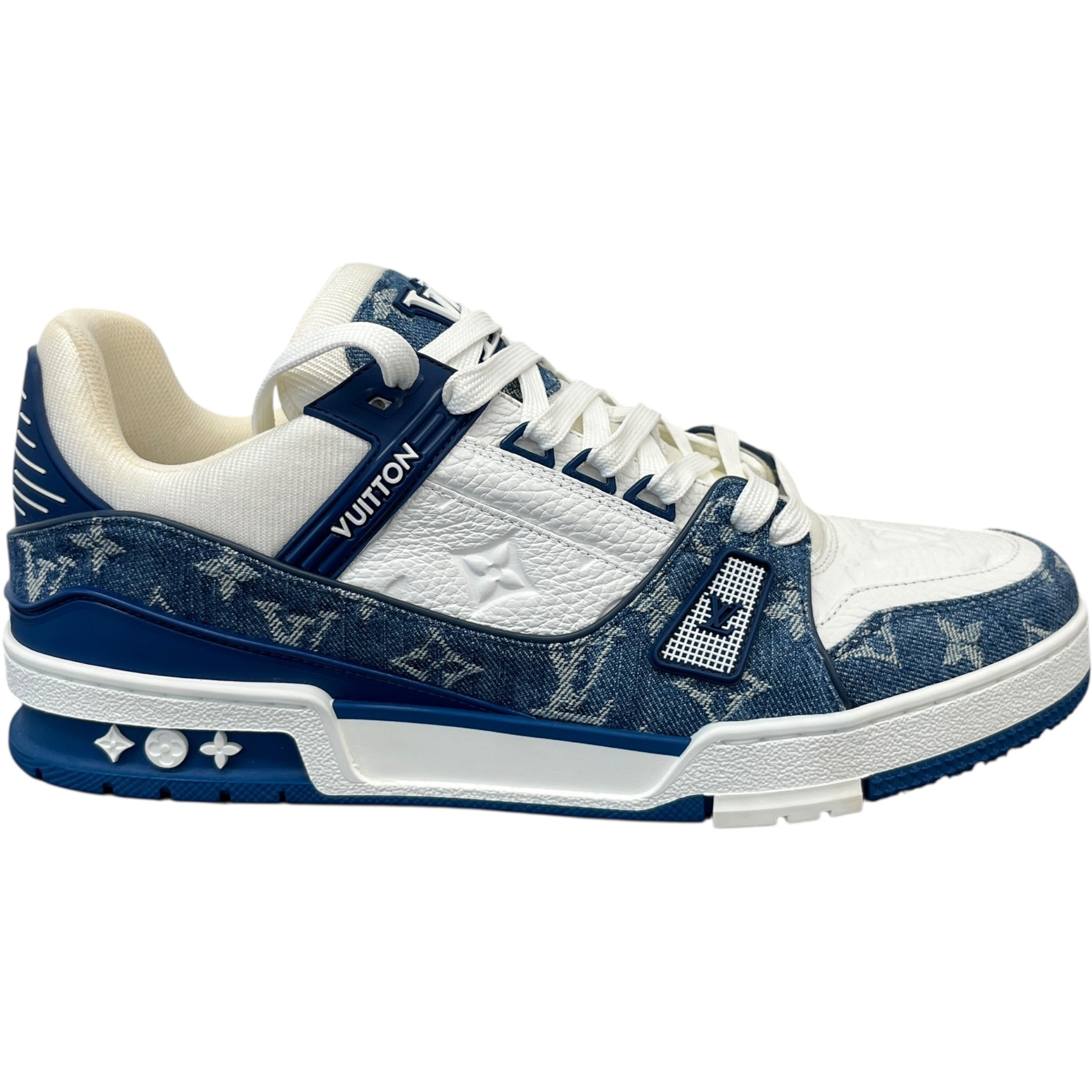 Men's Lv Denim Low Trainers Blue Size EU 43.5 / UK 9.5