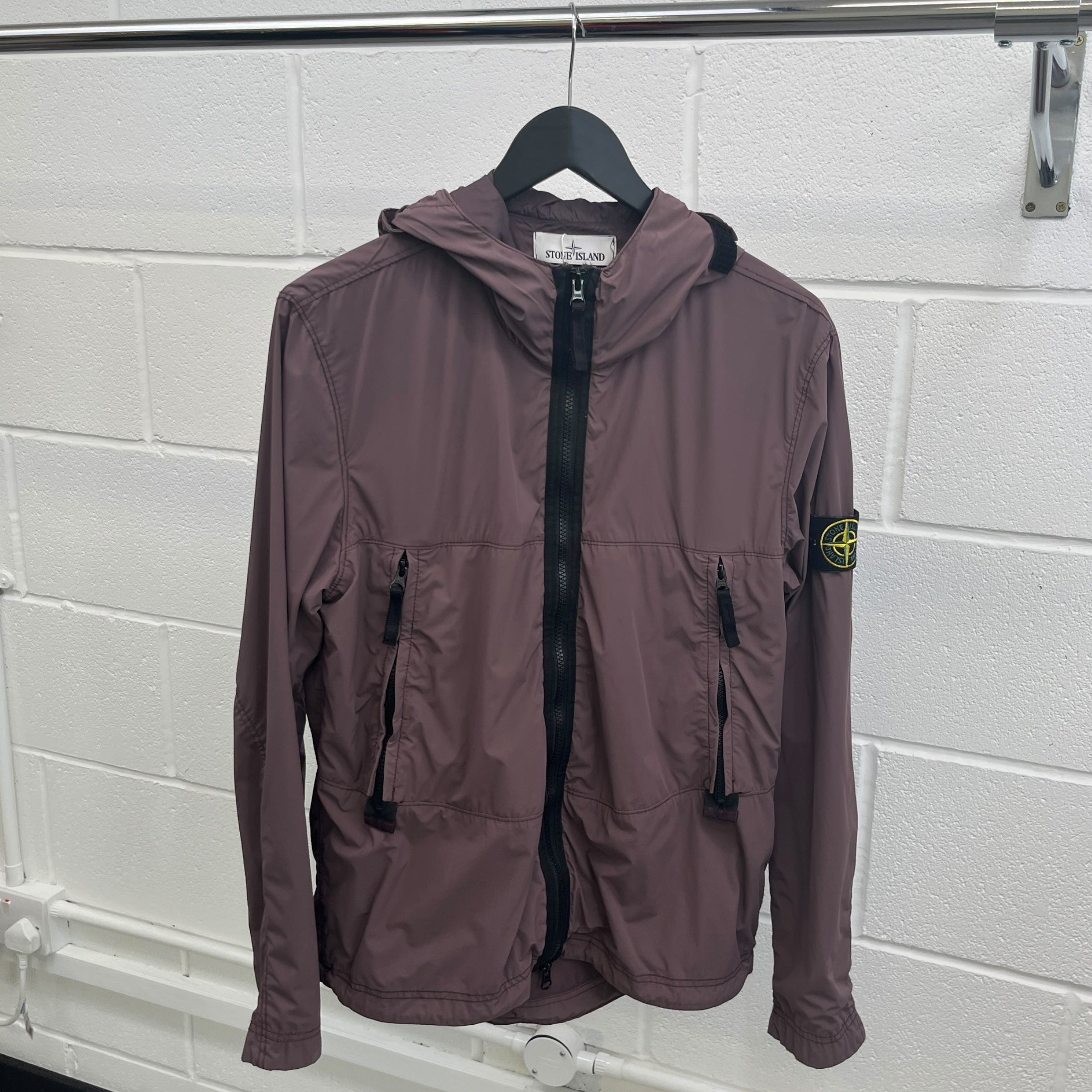 Men's Applique Logo Jacket Brown Size S