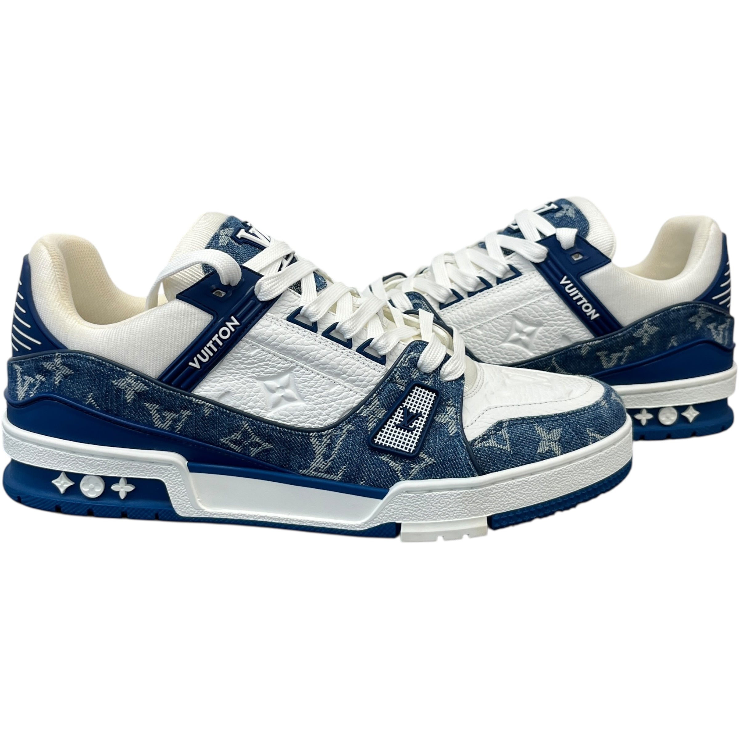 Men's Lv Denim Low Trainers Blue Size EU 43.5 / UK 9.5