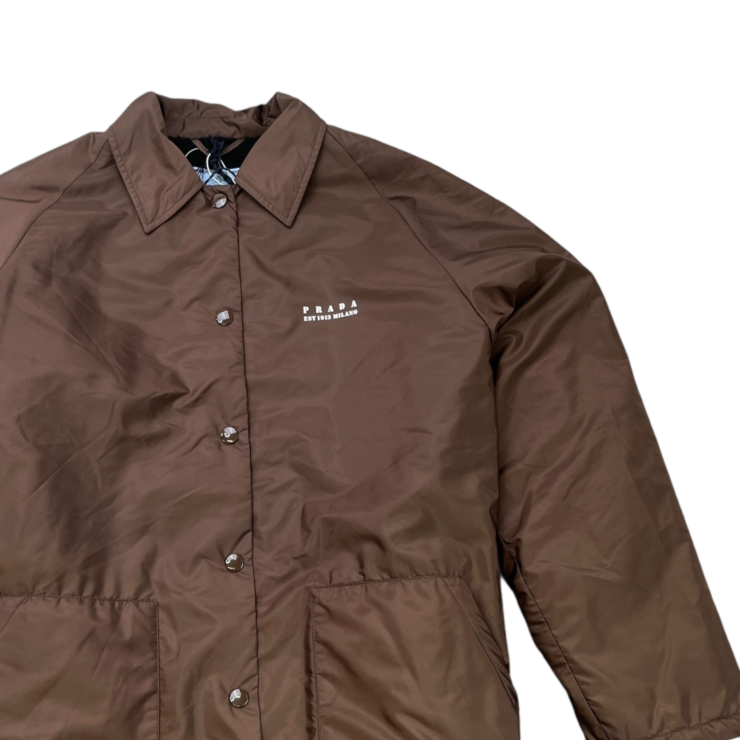 Women's Fleece Lined Re-Nylon Blouson Jacket Brown Size IT 42 / UK 10