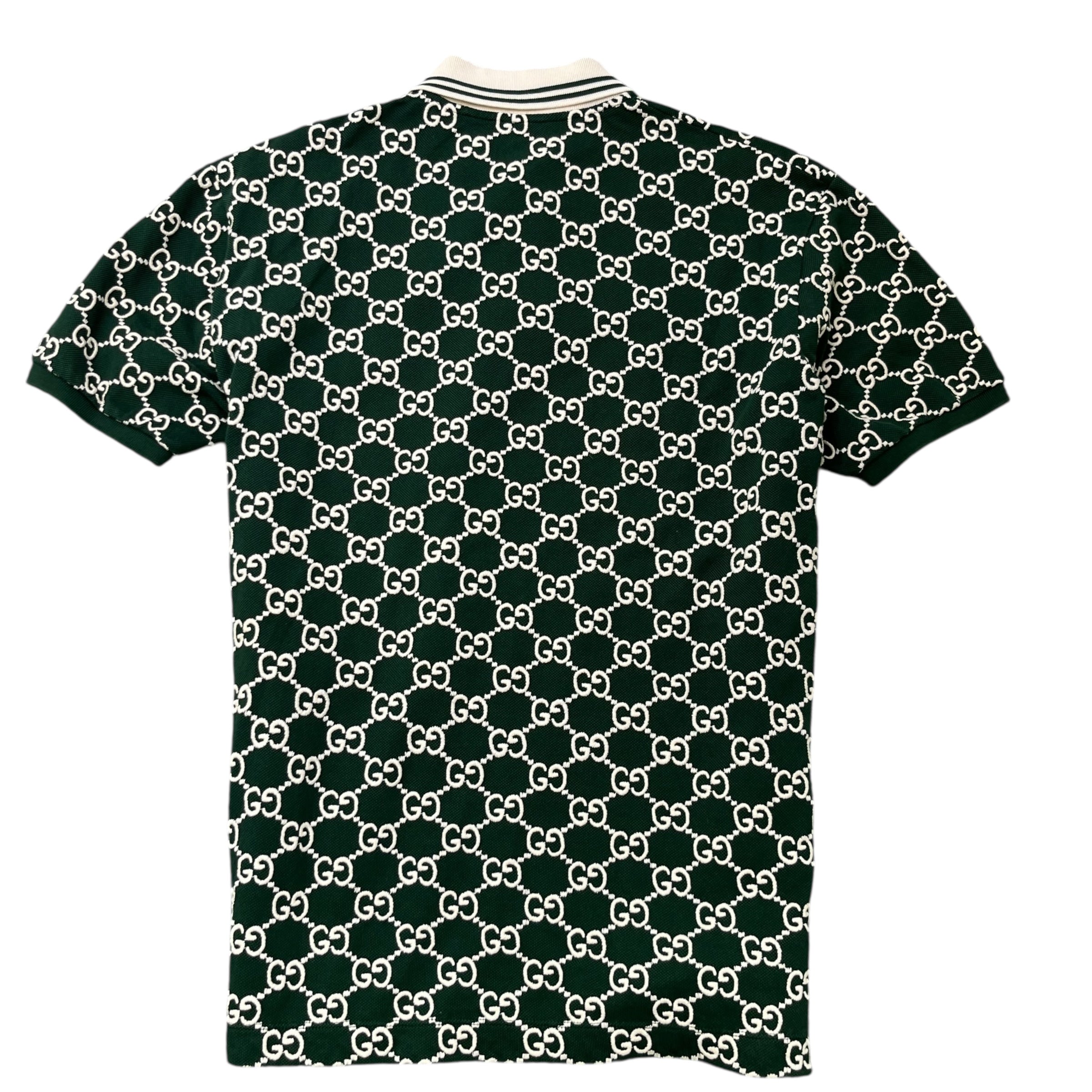 Men's Gg Monogram Polo Shirt Green Size L