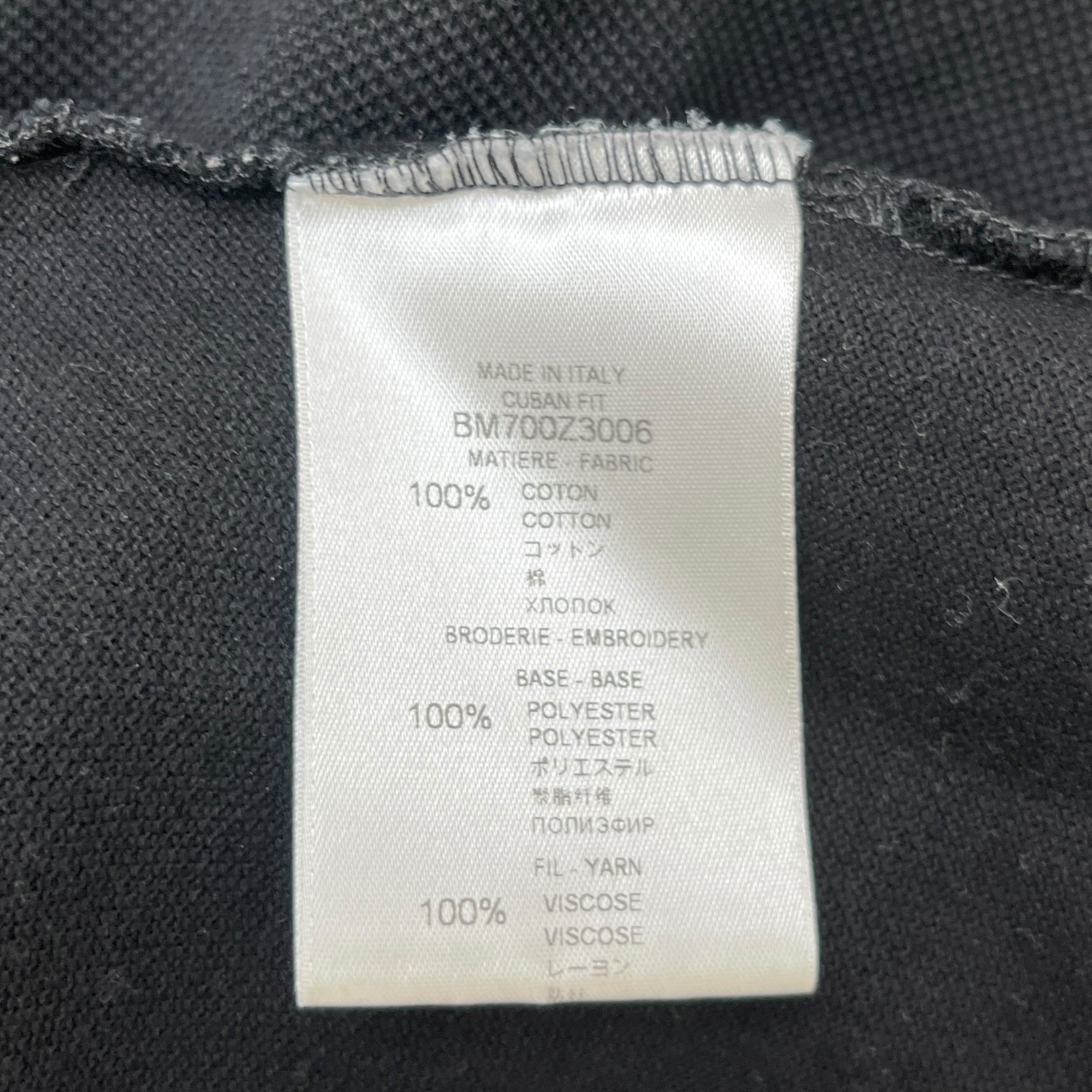 Men's Embroidered Star Polo Shirt Black Size XL