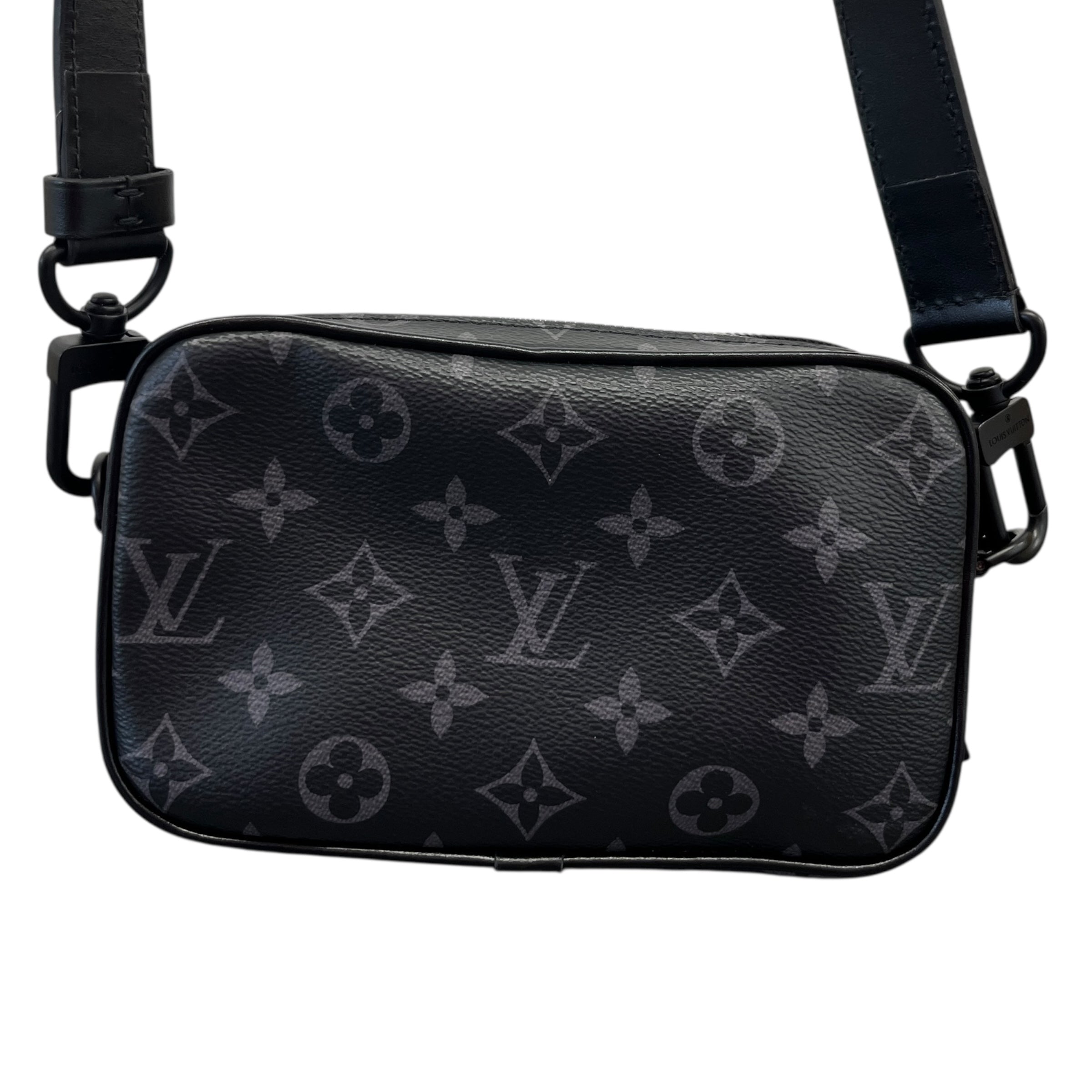 Men's Monogram Eclipse Alpha Wearable Wallet Messenger Bag Black