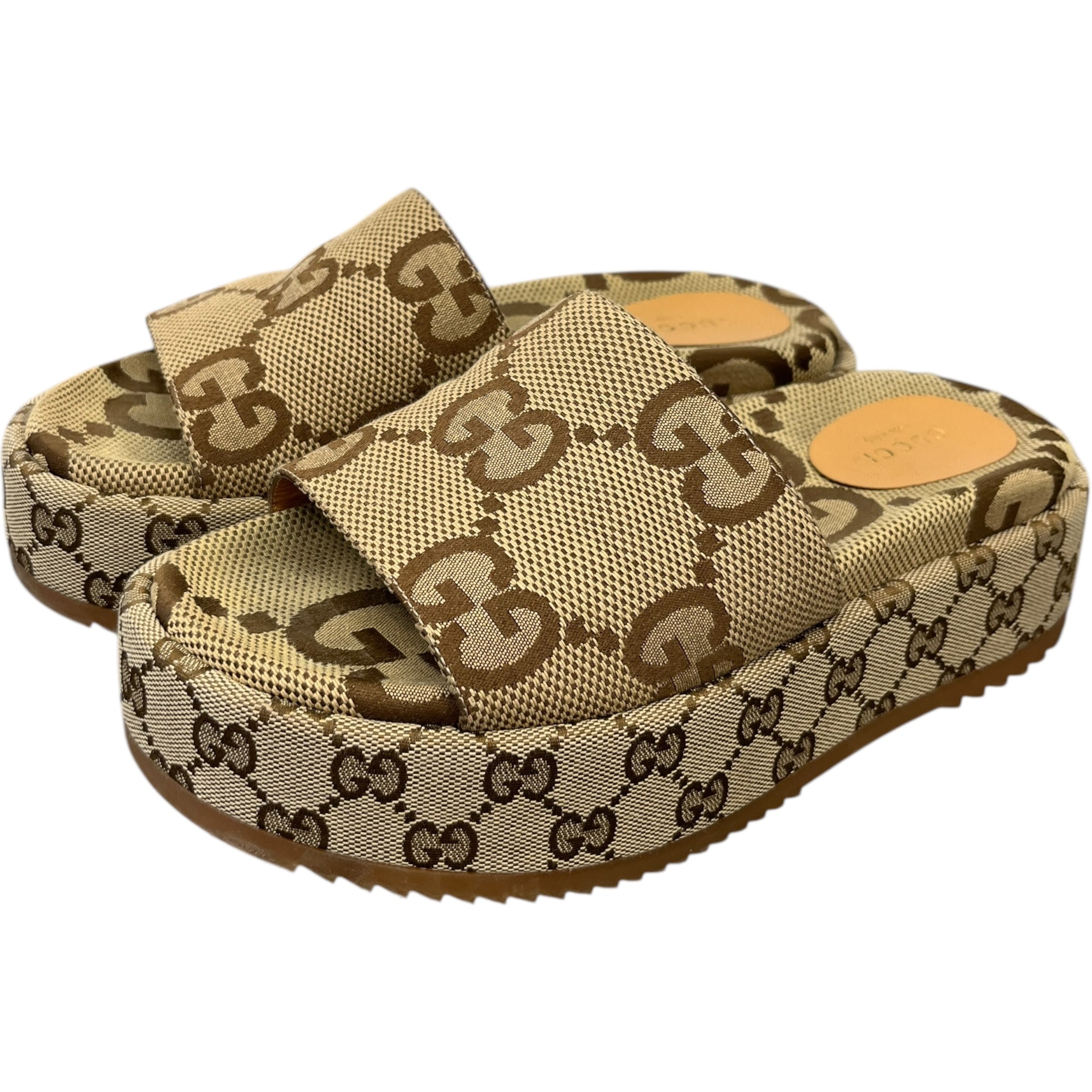 Women's Gg Supreme Platform Slides Beige Size EU 38 / UK 5