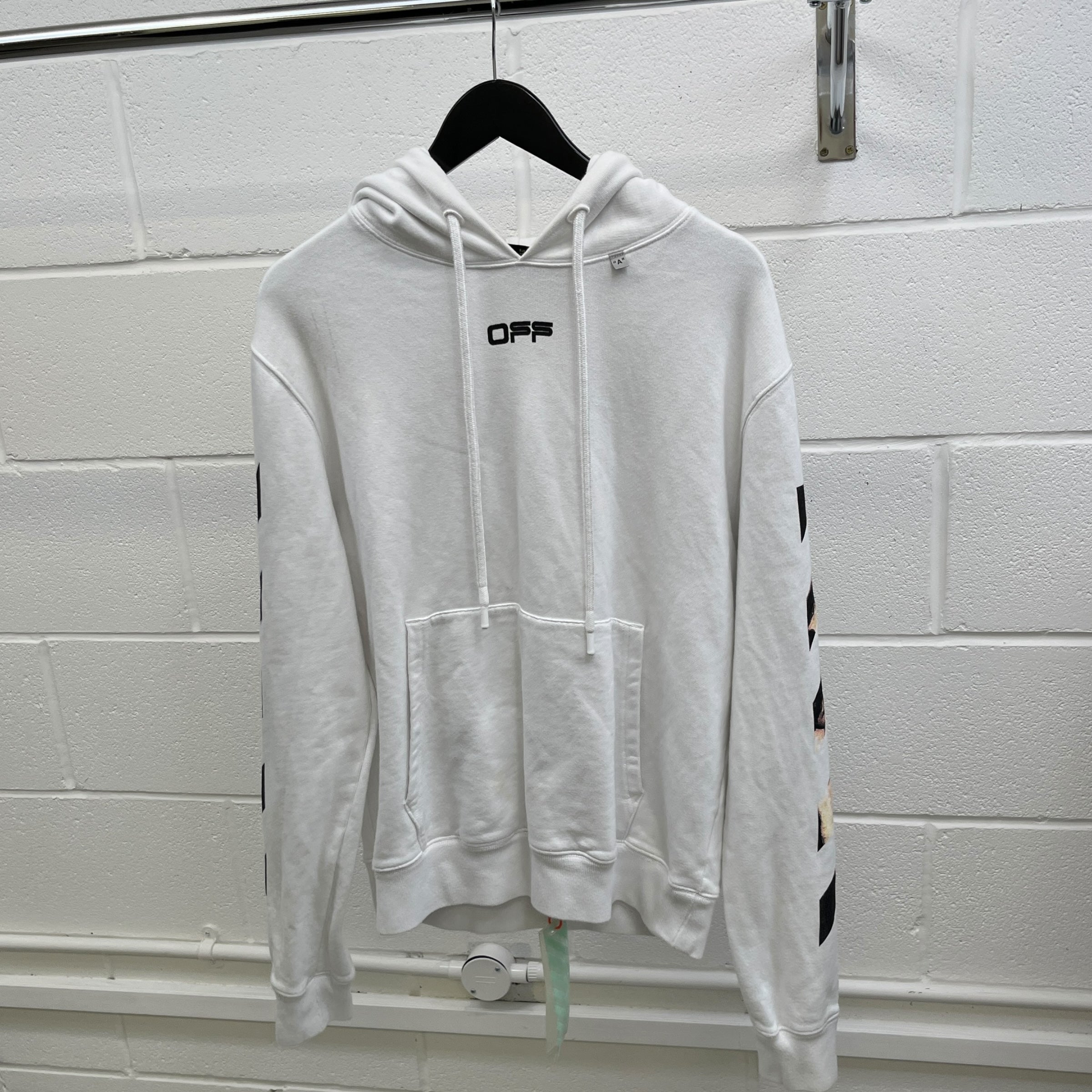 Men's Arrow Logo Hoodie White Size M