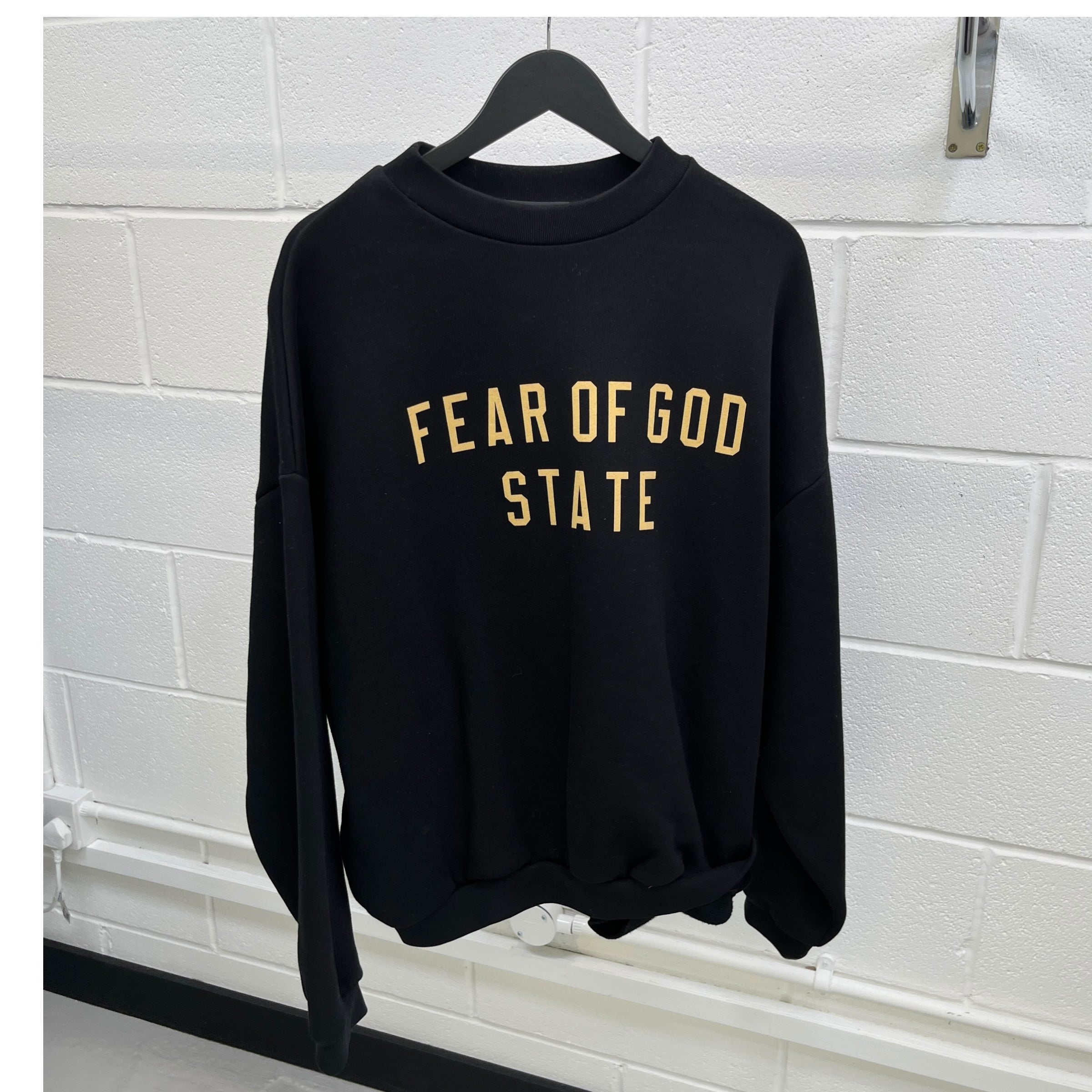 Men's Fear Of God Printed Logo Sweatshirt Black Size M