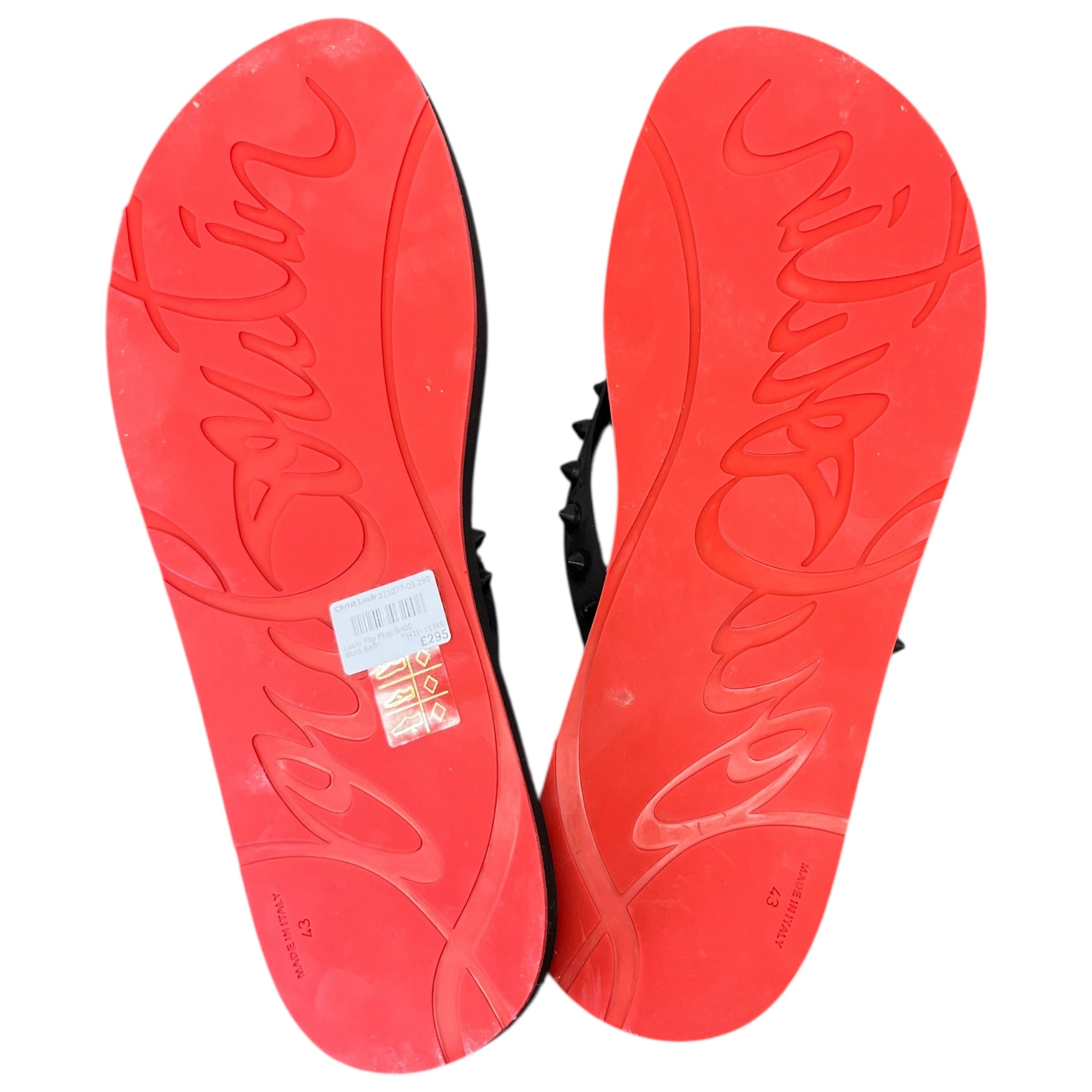 Men's Loubi Flip Flat Sandals Black Size EU 43 / UK 9