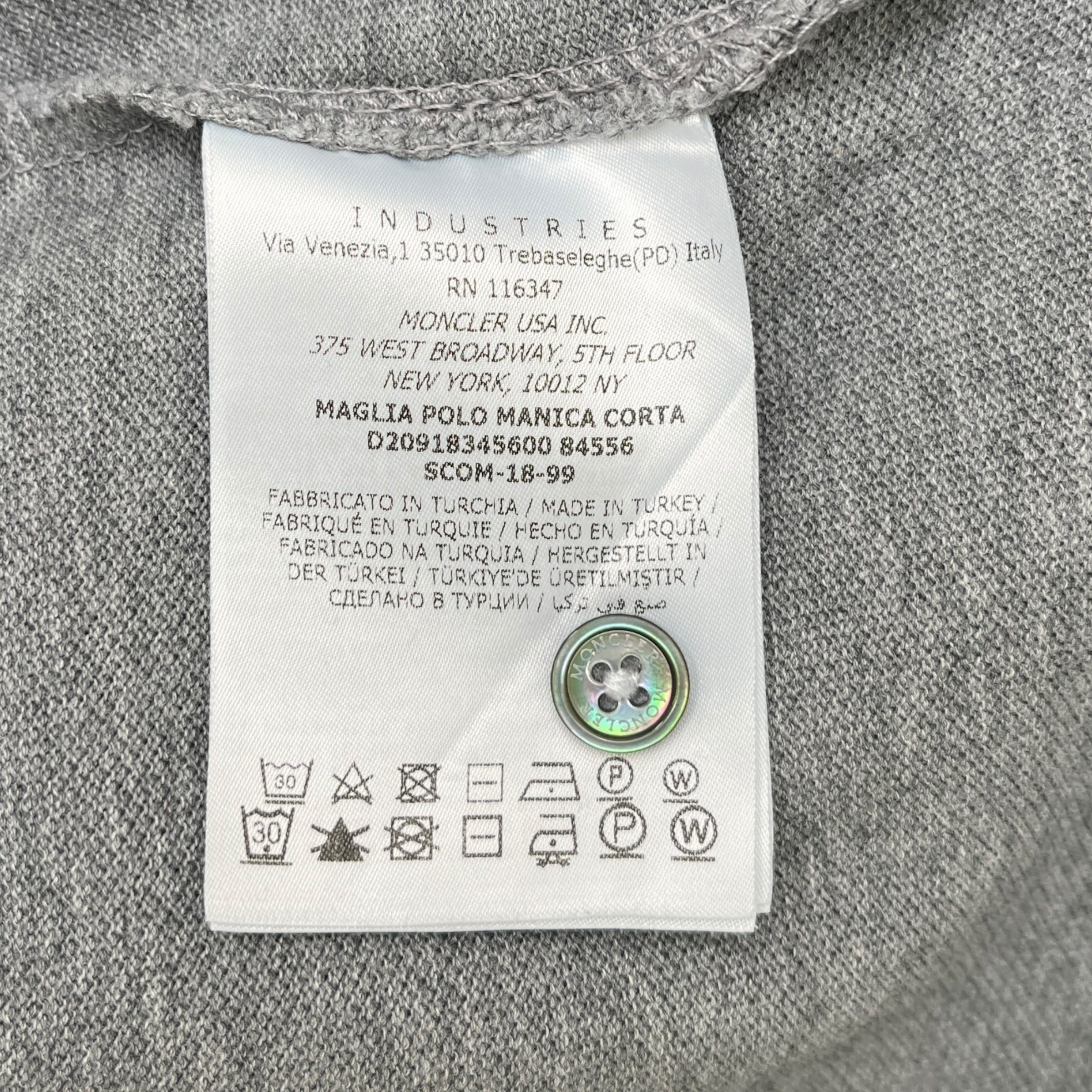 Men's Maglia Polo Shirt Grey Size XL