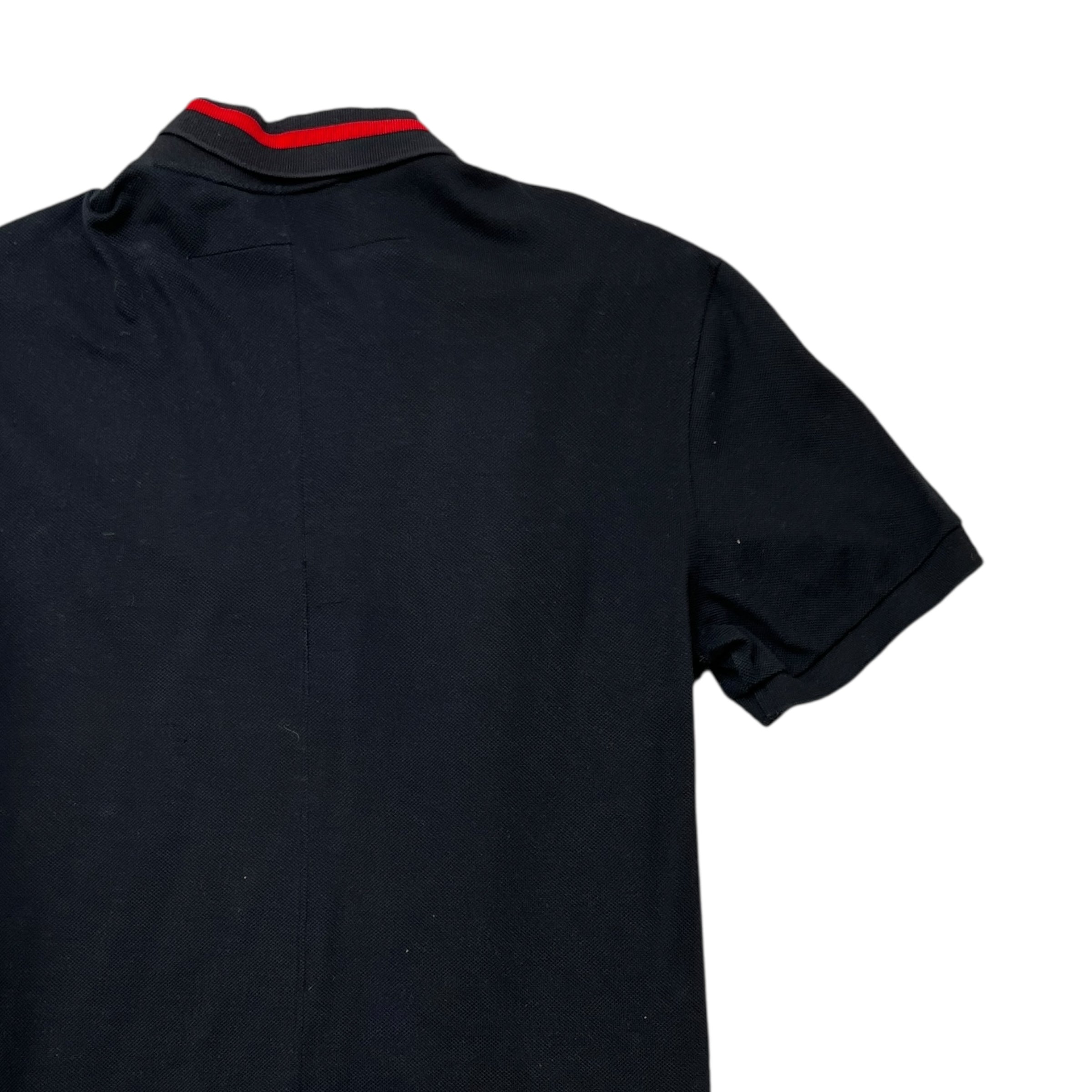 Men's Embroidered Star Polo Shirt Black Size XL