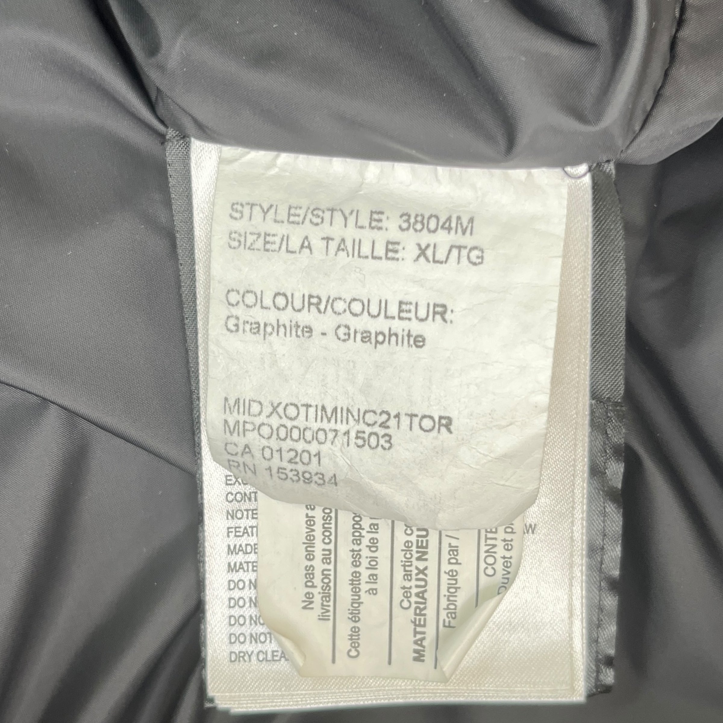 Men's Macmillan Parka Down Jacket Grey Size XL