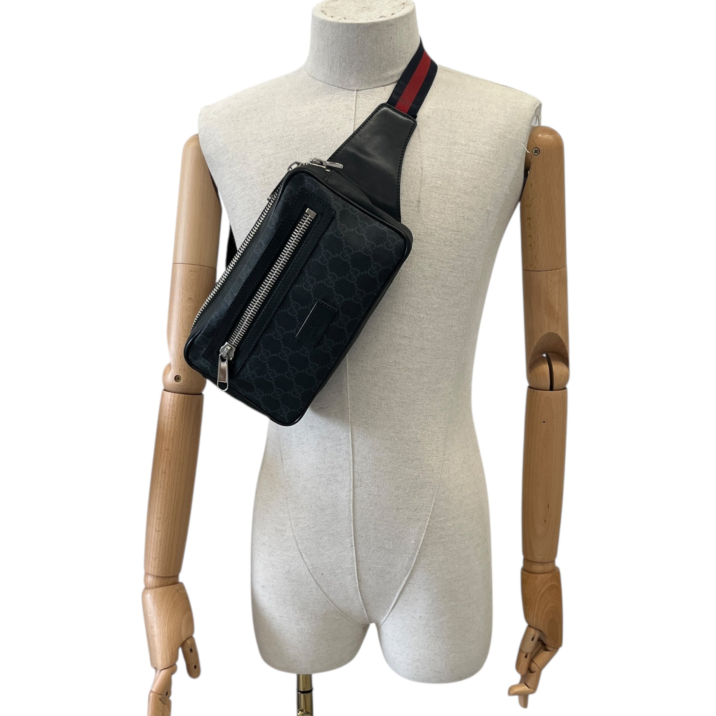 Men's Gg Supreme Belt Bag Black