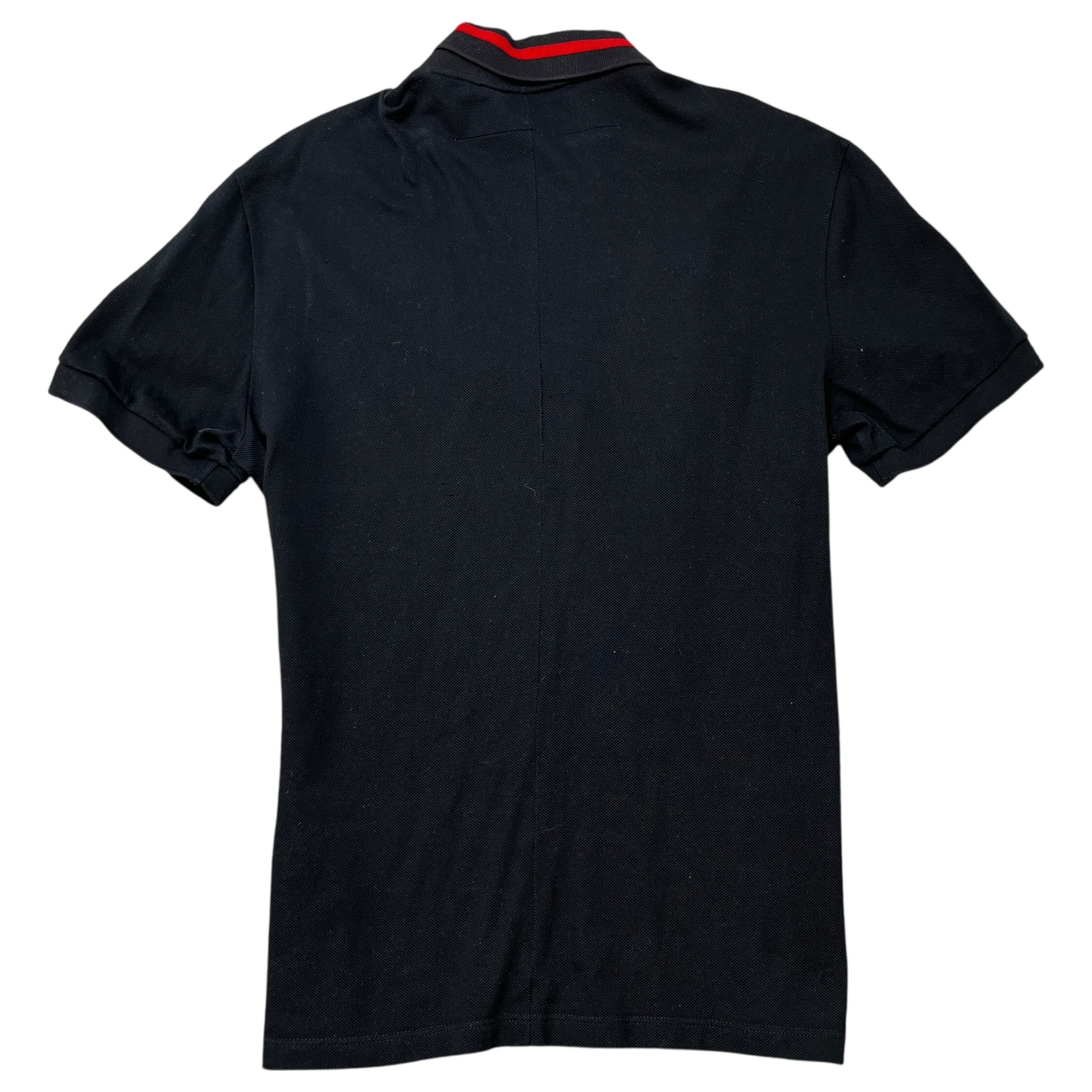 Men's Embroidered Star Polo Shirt Black Size XL