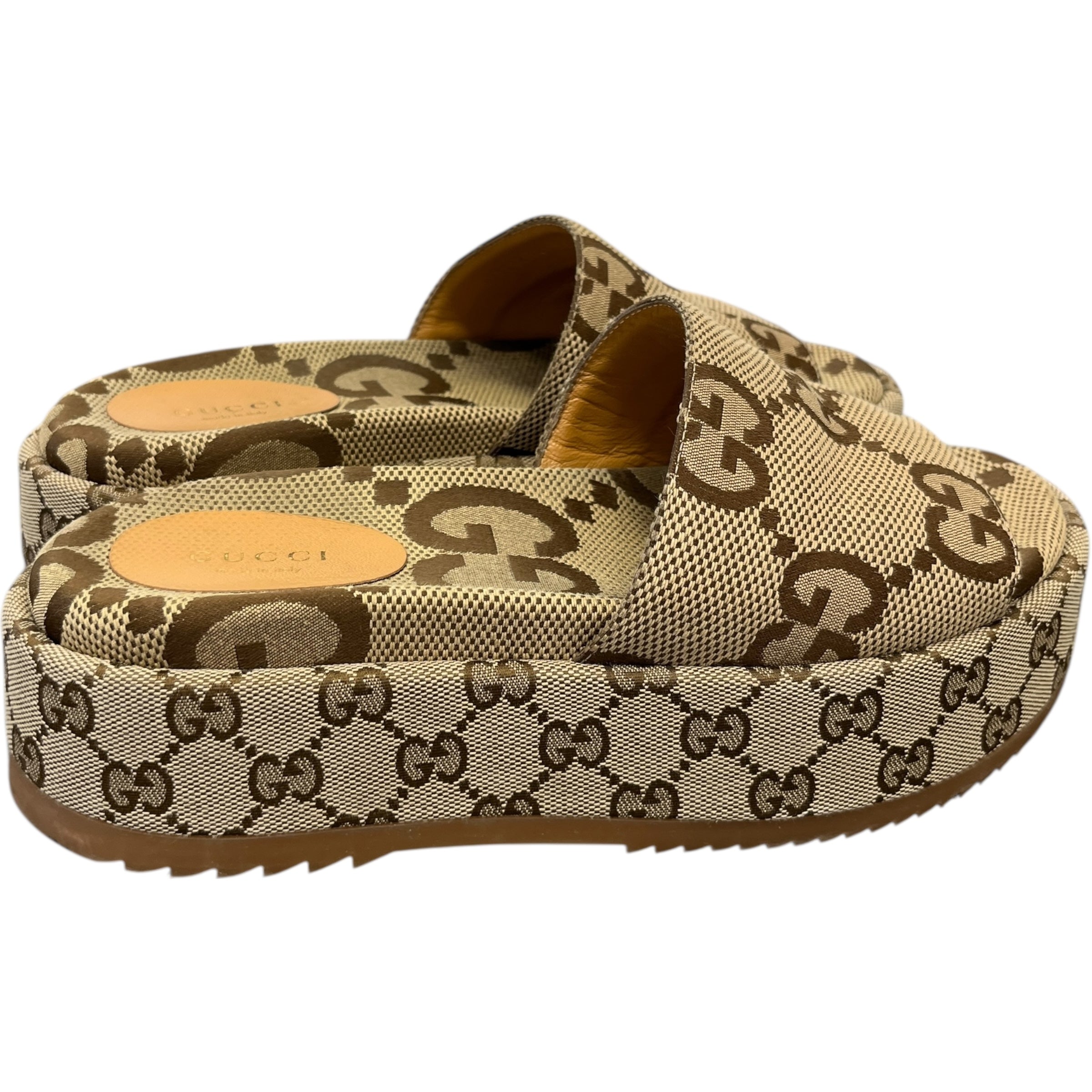 Women's Gg Supreme Platform Slides Beige Size EU 38 / UK 5