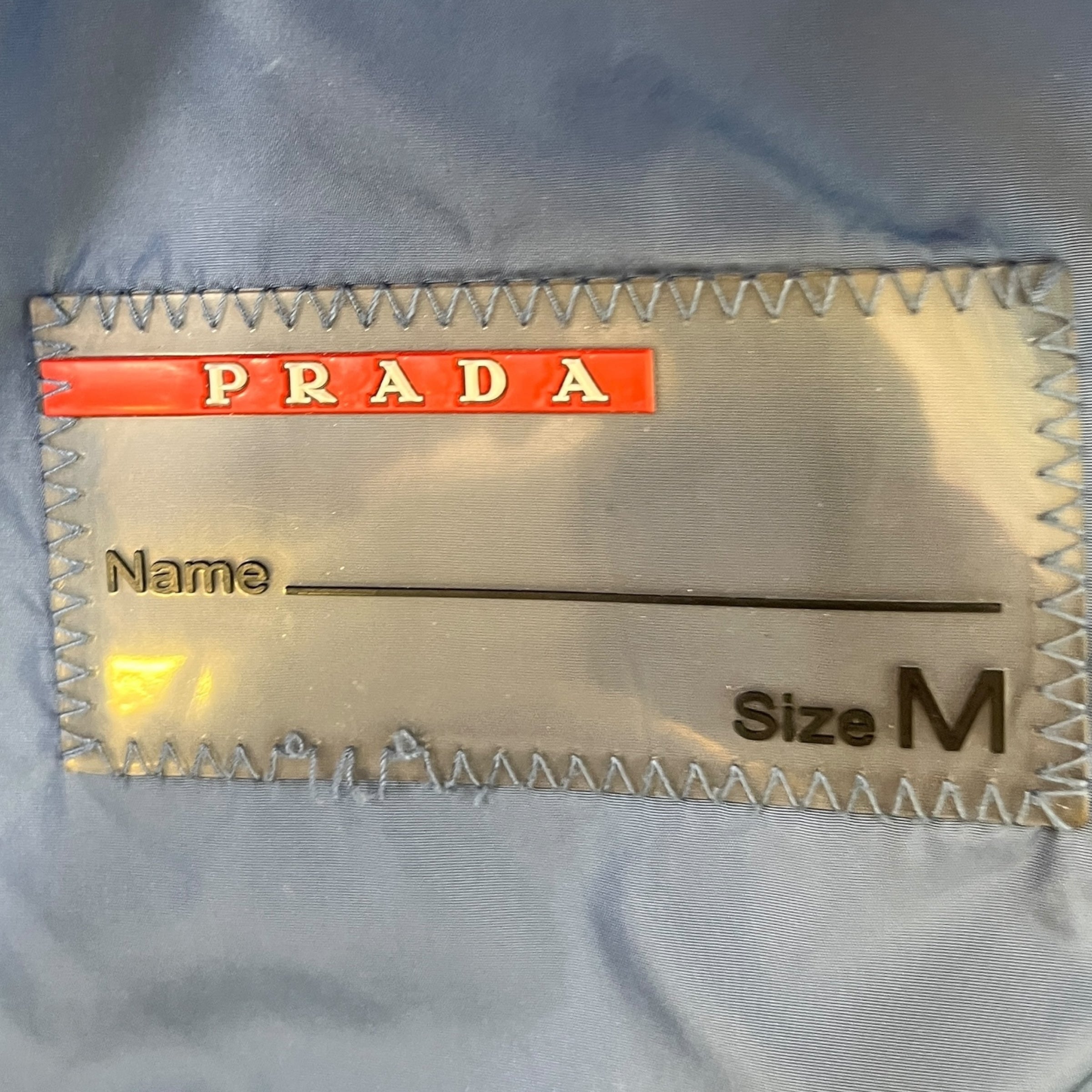 Men's Plaque Logo Re-Nylon Windbreaker Blue Size M