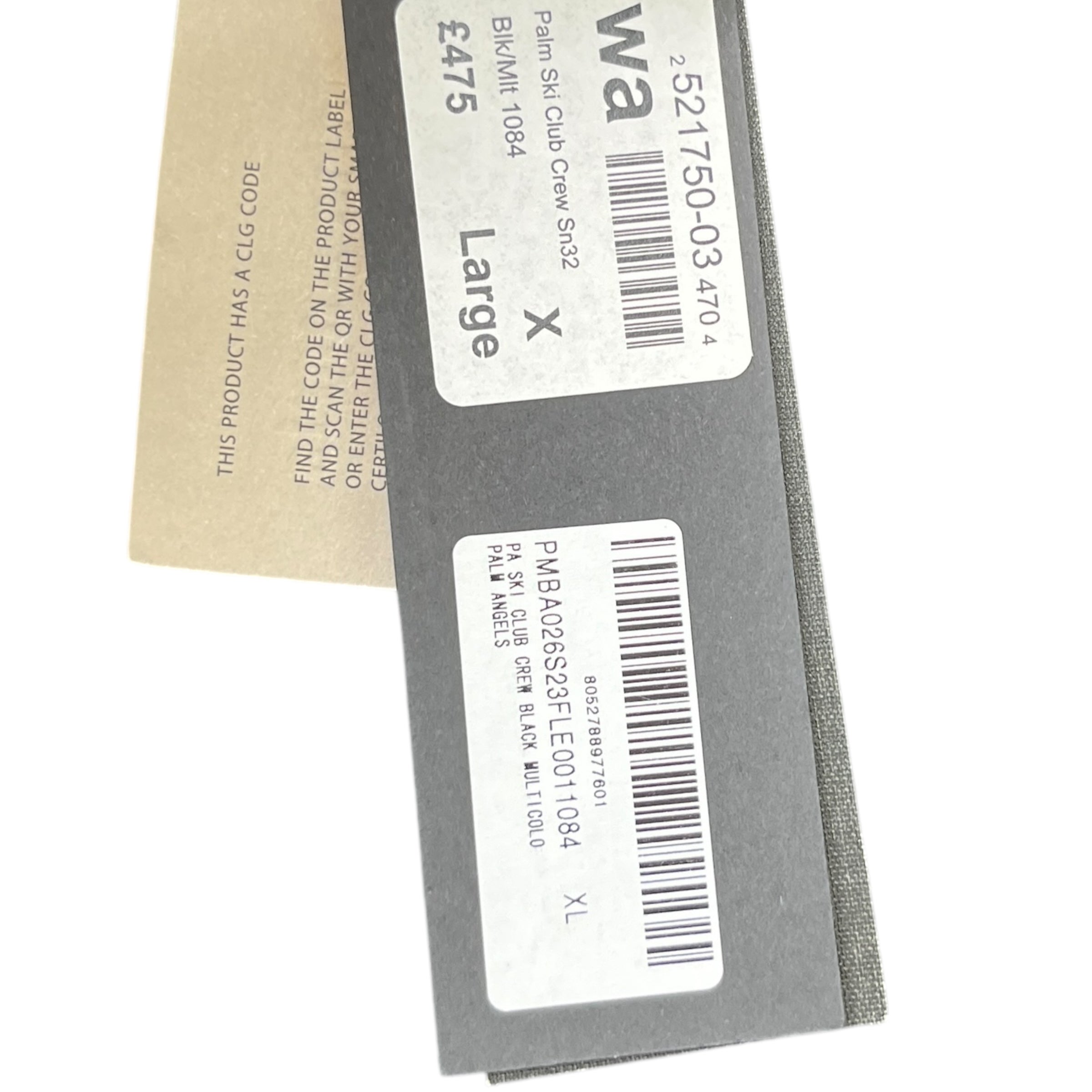 Men's Ski Club Logo Print Sweatshirt Black Size XL