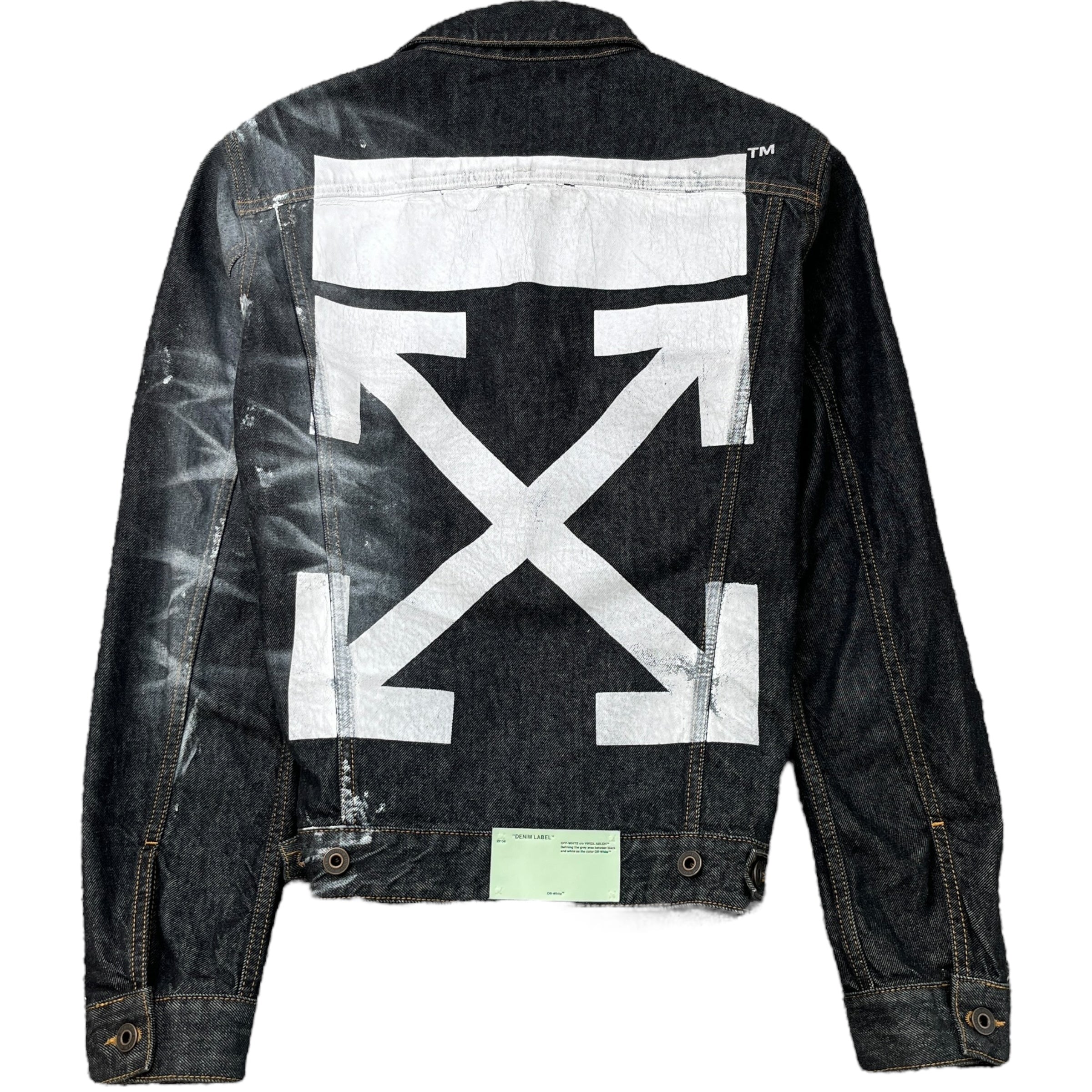 Men's Distressed Arrow Logo Jacket Black Size M