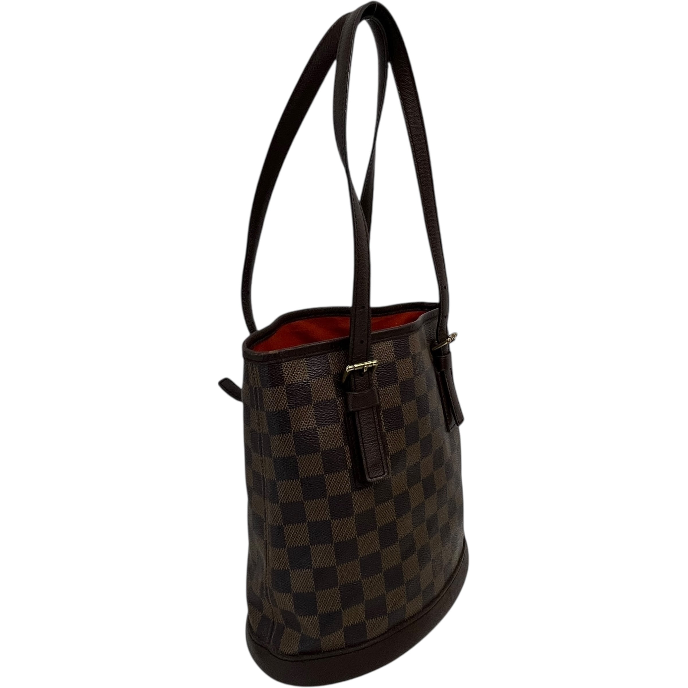 Women's Damier Ebene Marais Bucket Pm Handbag Brown
