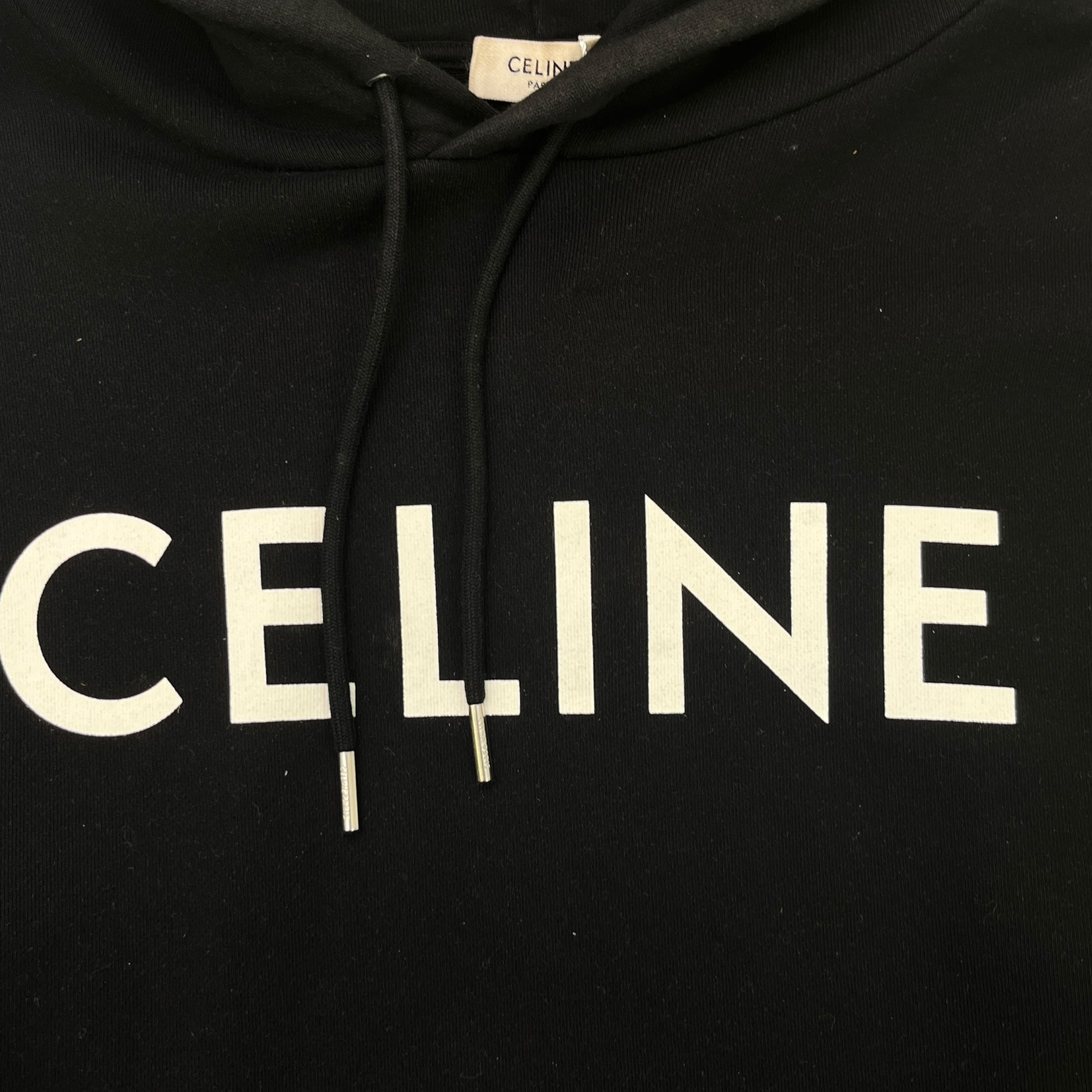 Men's Logo Print Hoodie Black Size L