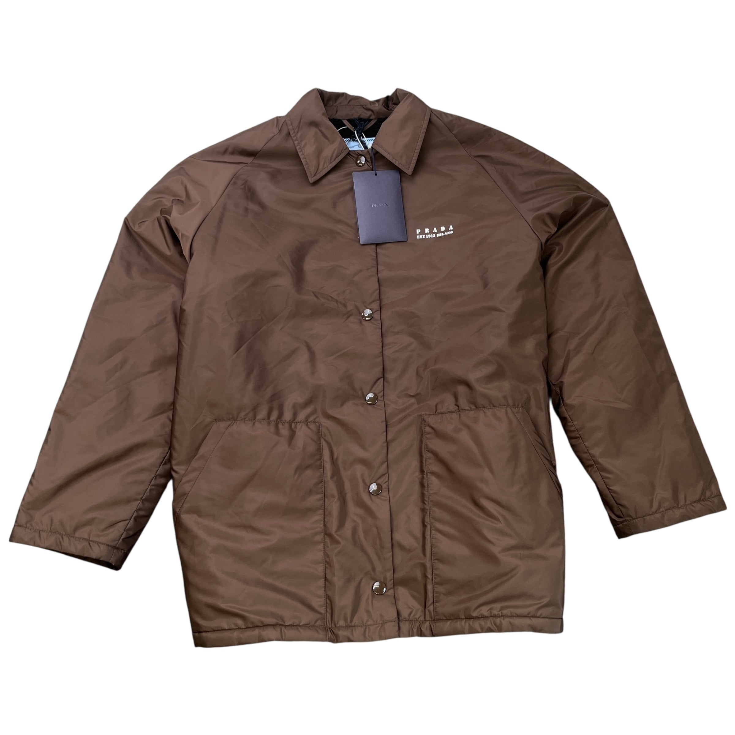 Women's Fleece Lined Re-Nylon Blouson Jacket Brown Size IT 42 / UK 10