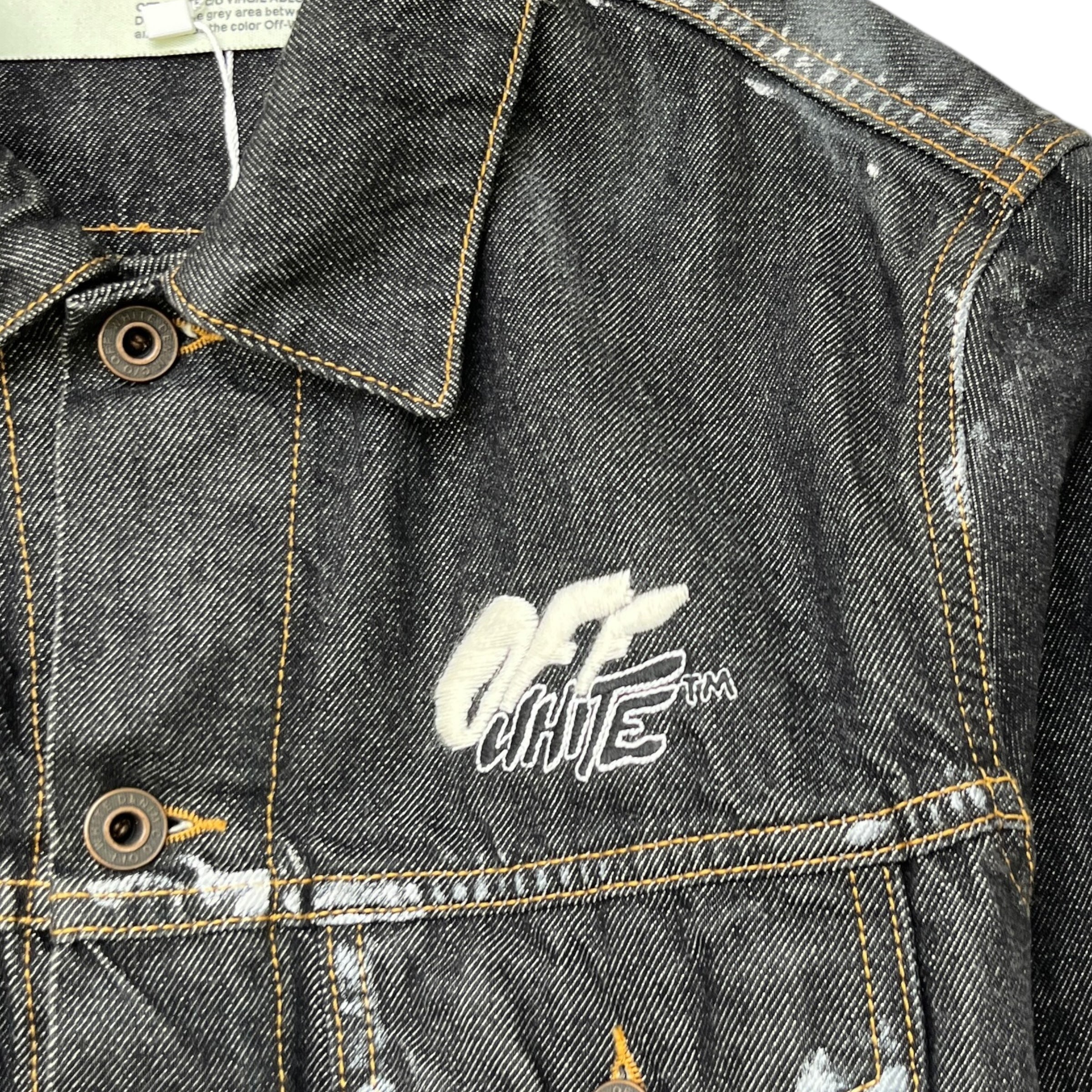 Men's Distressed Arrow Logo Jacket Black Size M