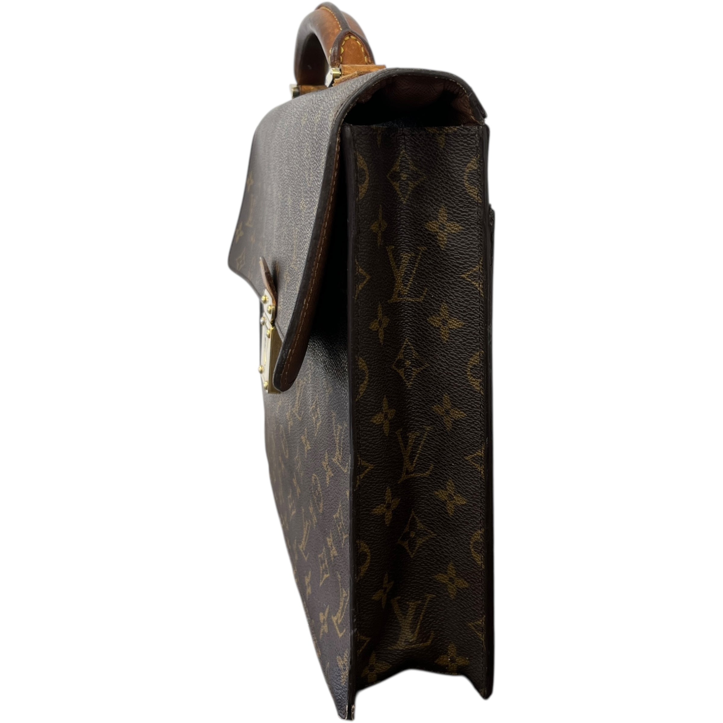 Monogram Serviette Conseiller Briefcase Bag Brown