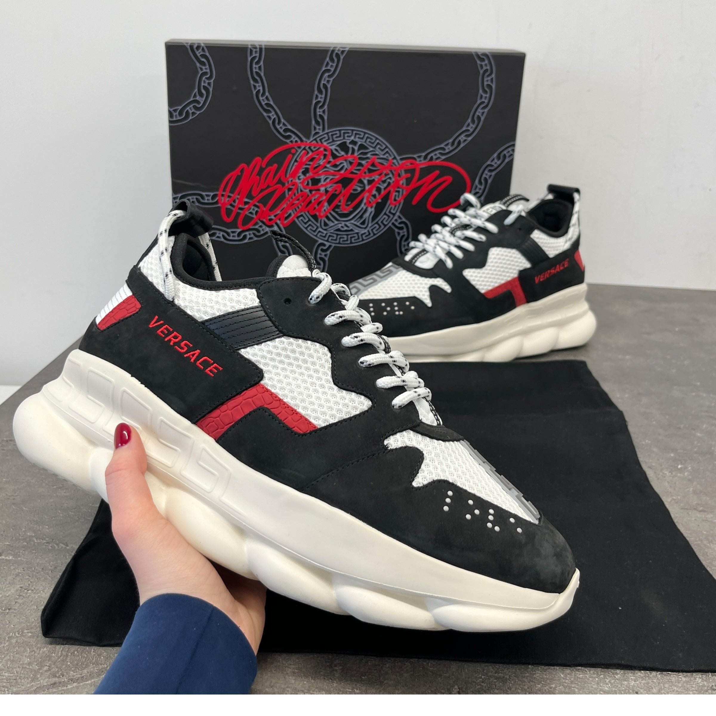 Men's Chain Reaction Low Trainers Black Size EU 44 / UK 10