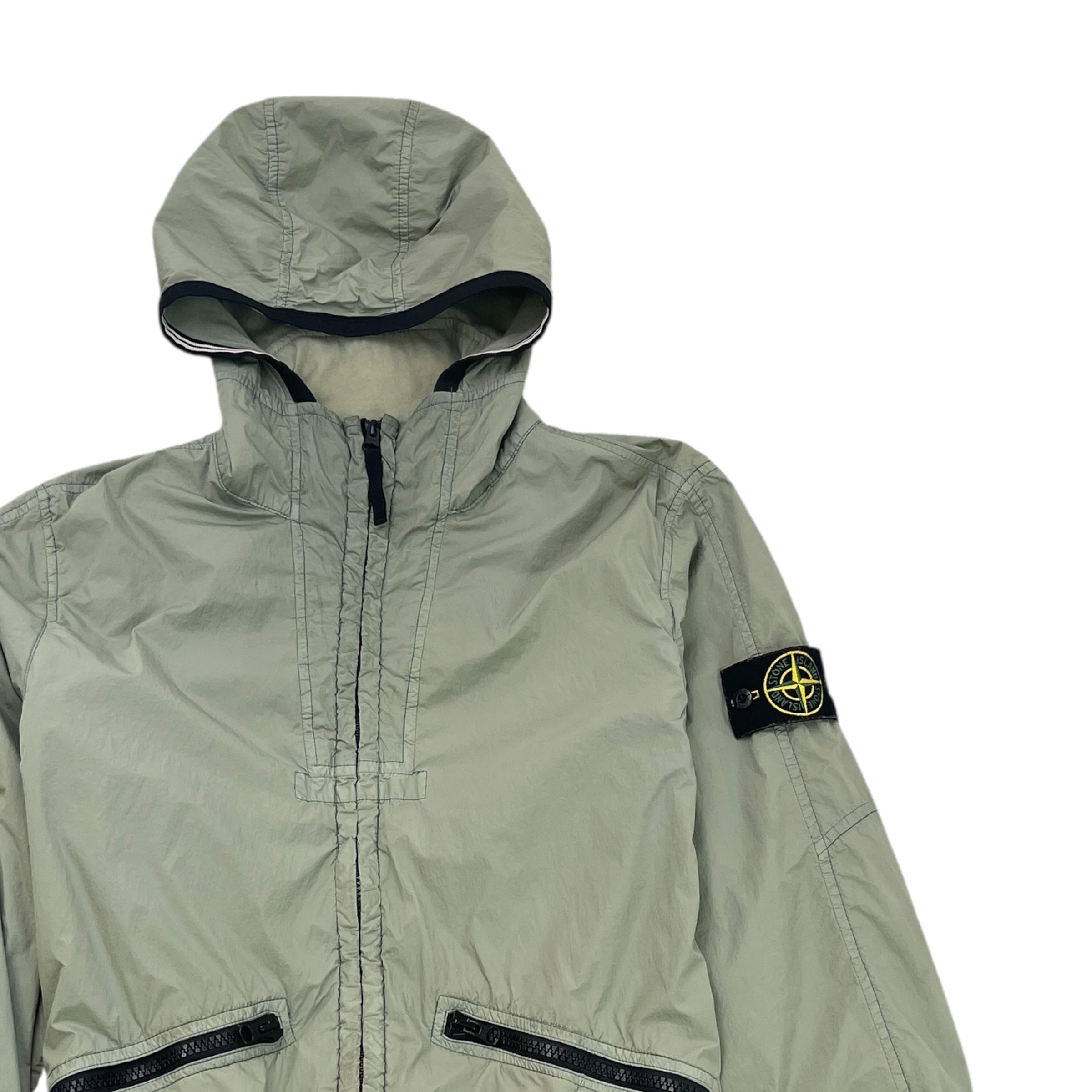 Men's Embroidered Logo Jacket Khaki Size S