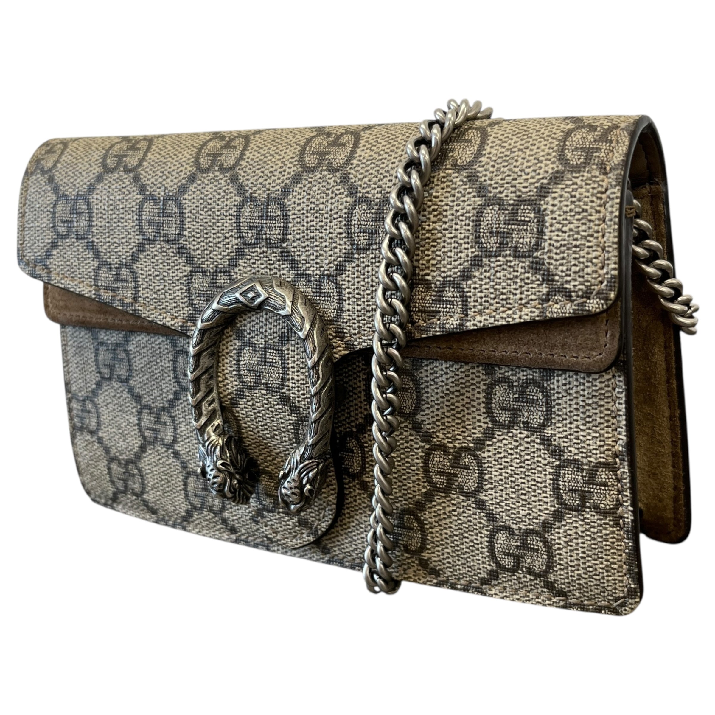 Women's Dionysus Gg Supreme Super Mini Handbag Beige