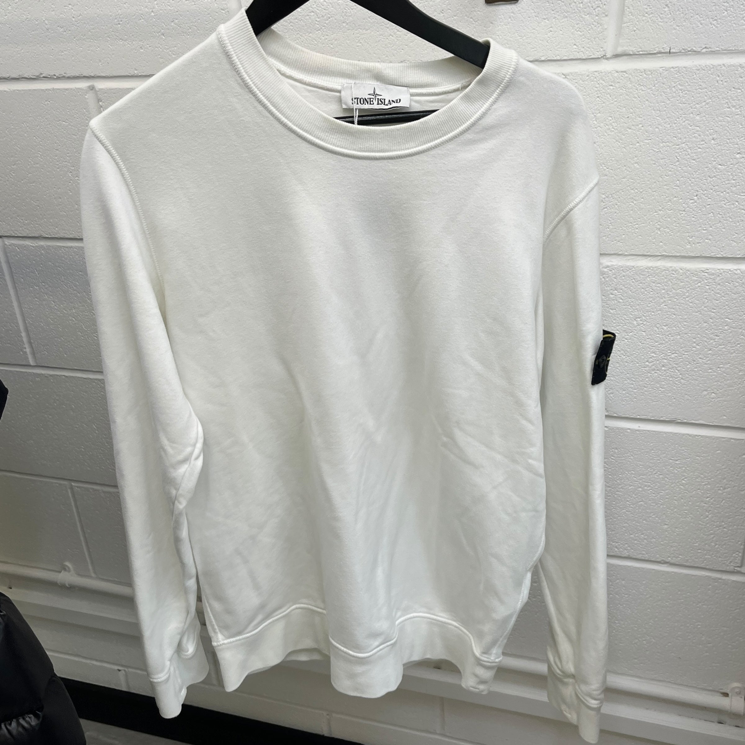 Men's Applique Logo Sweatshirt White Size M