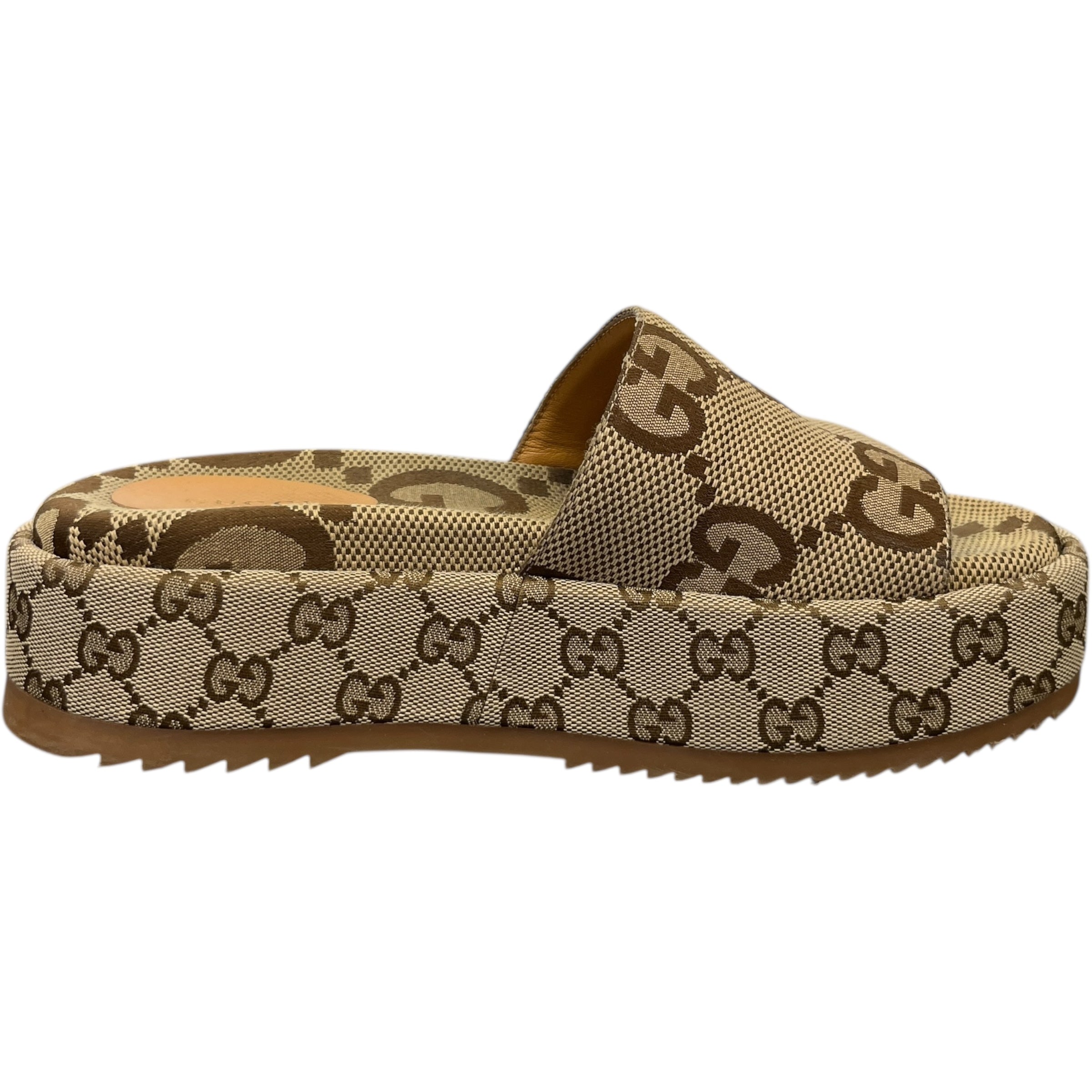 Women's Gg Supreme Platform Slides Beige Size EU 38 / UK 5