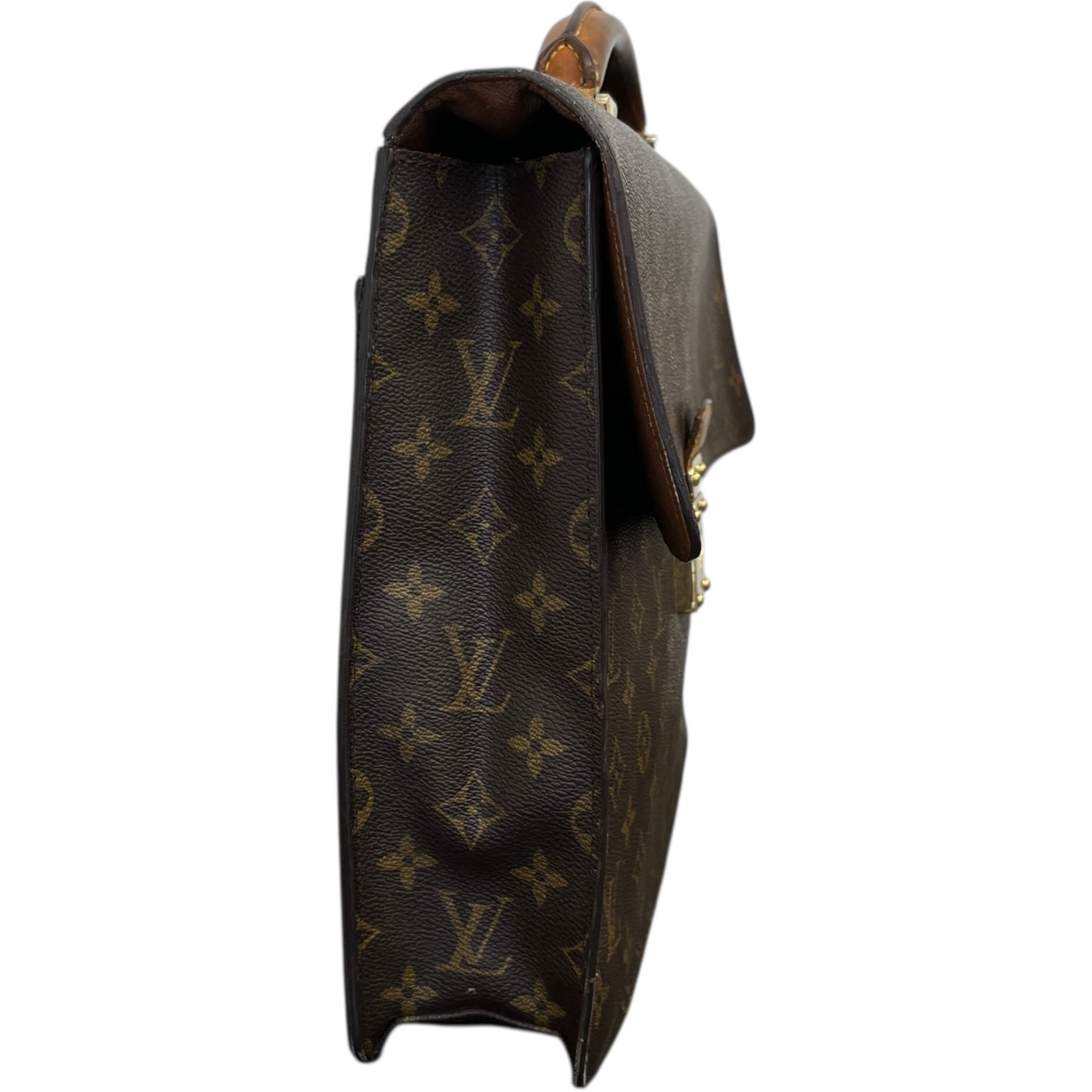 Monogram Serviette Conseiller Briefcase Bag Brown