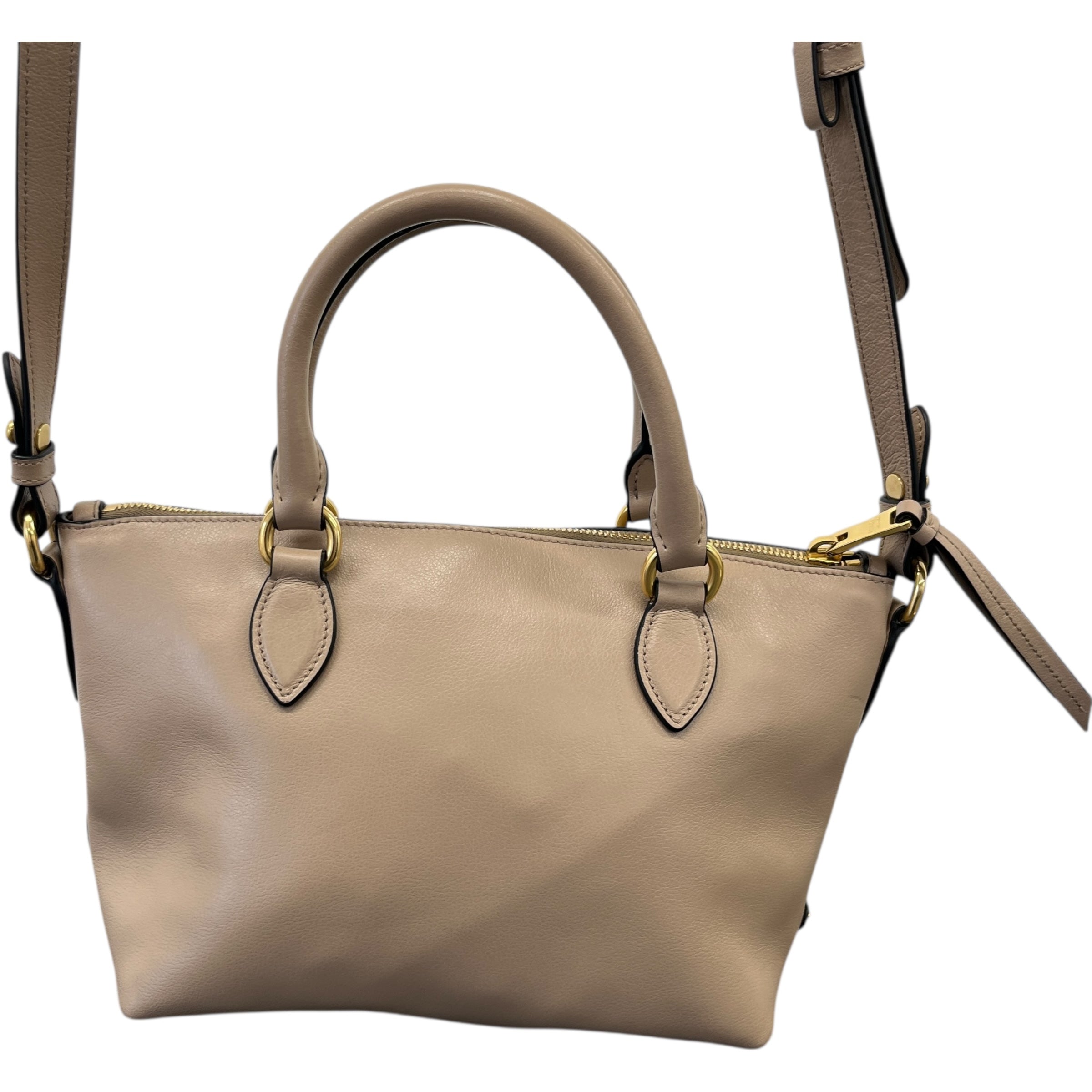 Women's Logo Embossed Handbag Nude